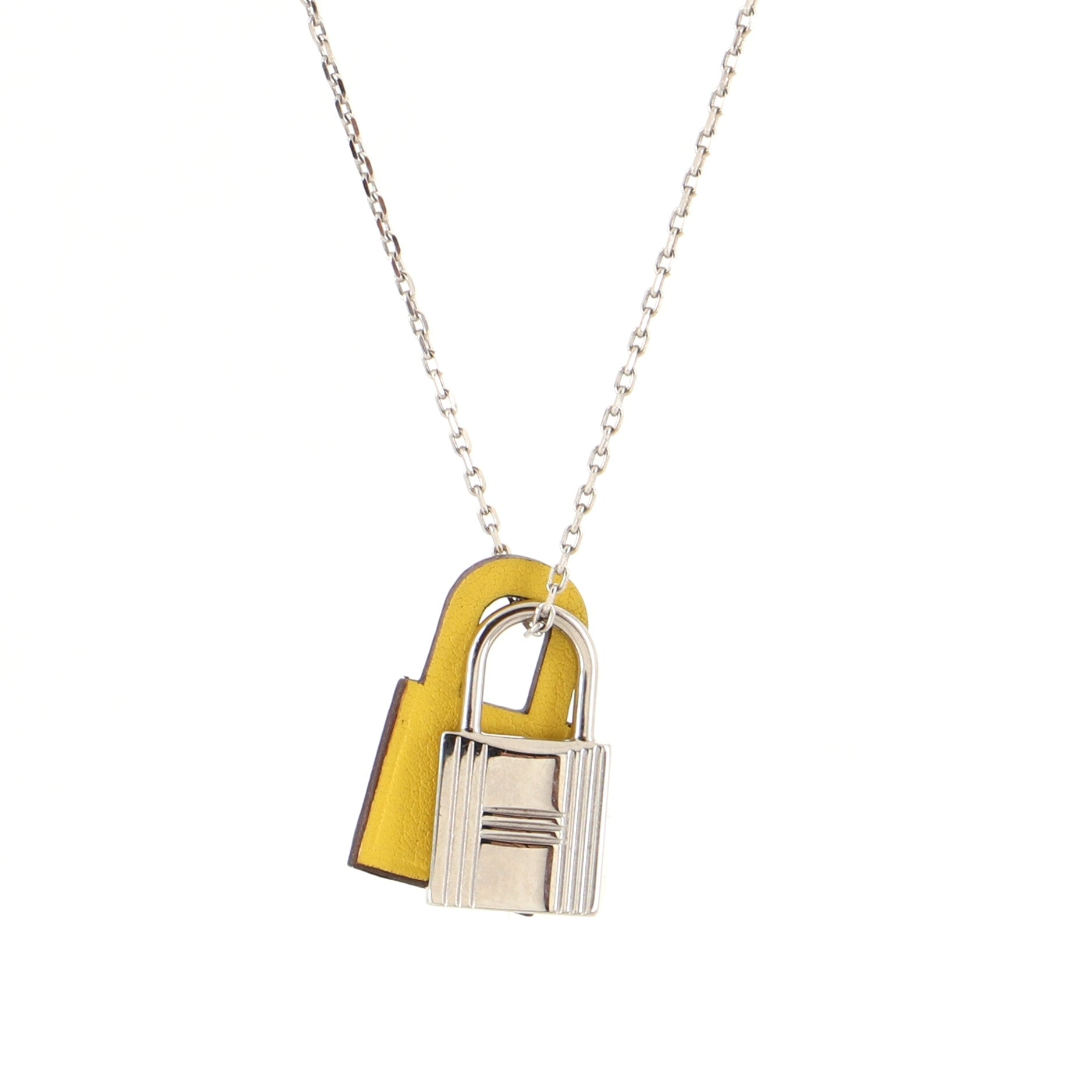 O'Kelly Pendant Necklace Metal and Leather Small
