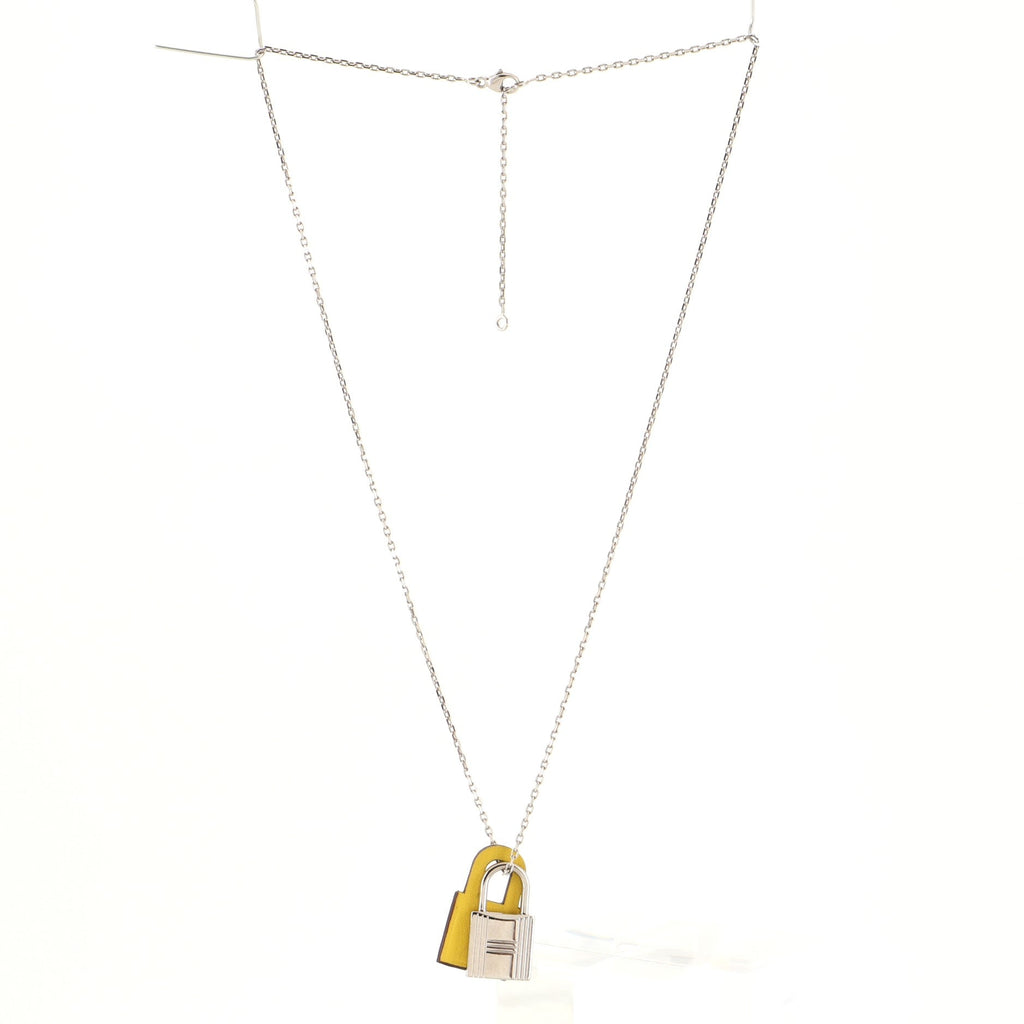 O'Kelly Pendant Necklace Metal and Leather Small