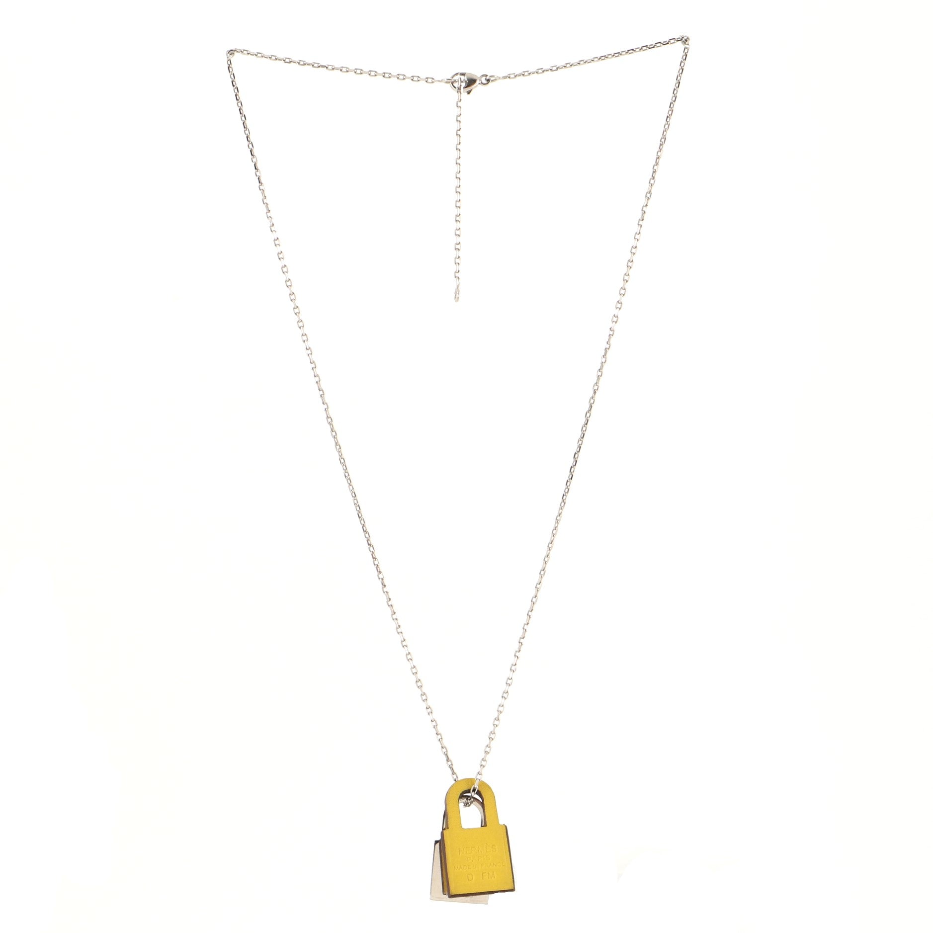 O'Kelly Pendant Necklace Metal and Leather Small