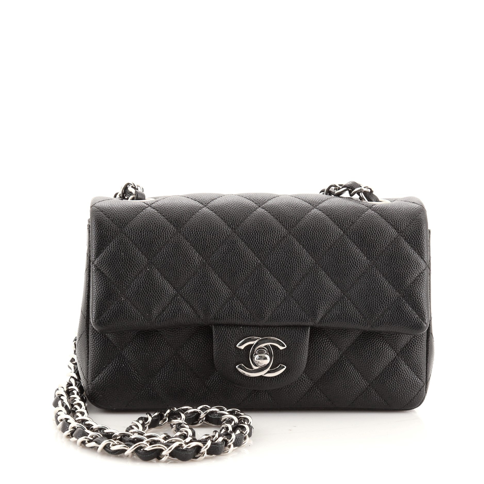 Classic Single Flap Bag Quilted Caviar Mini