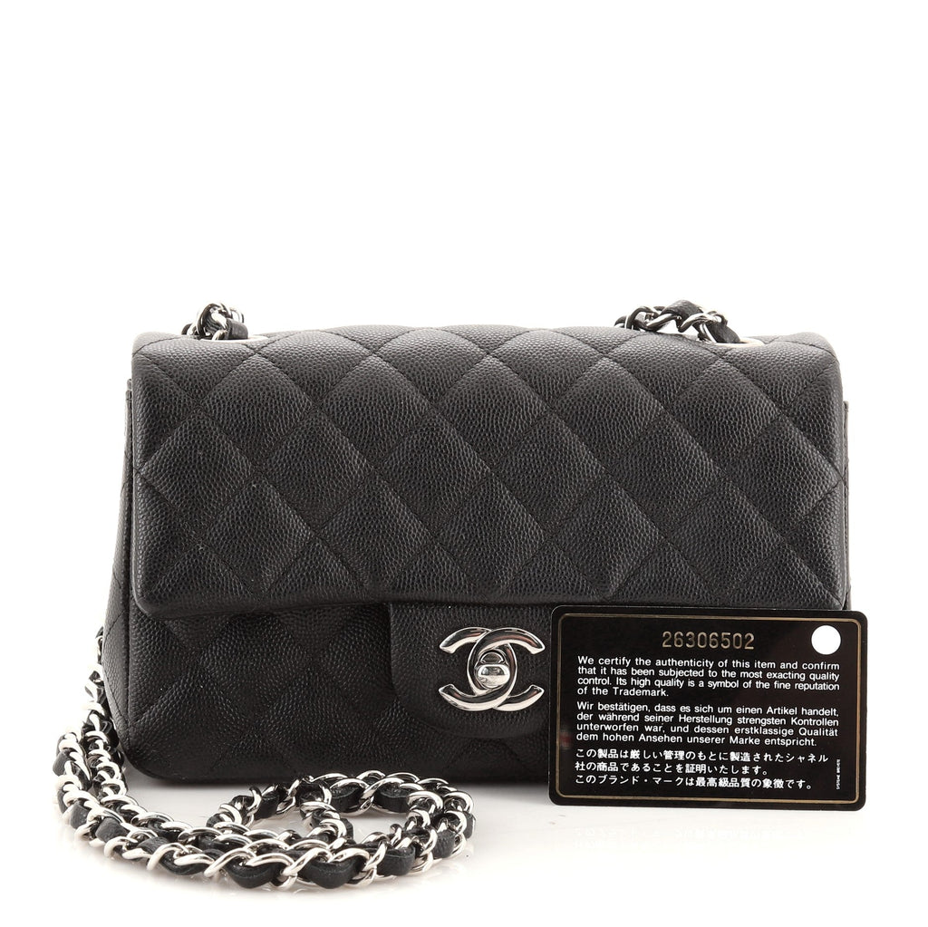 Classic Single Flap Bag Quilted Caviar Mini