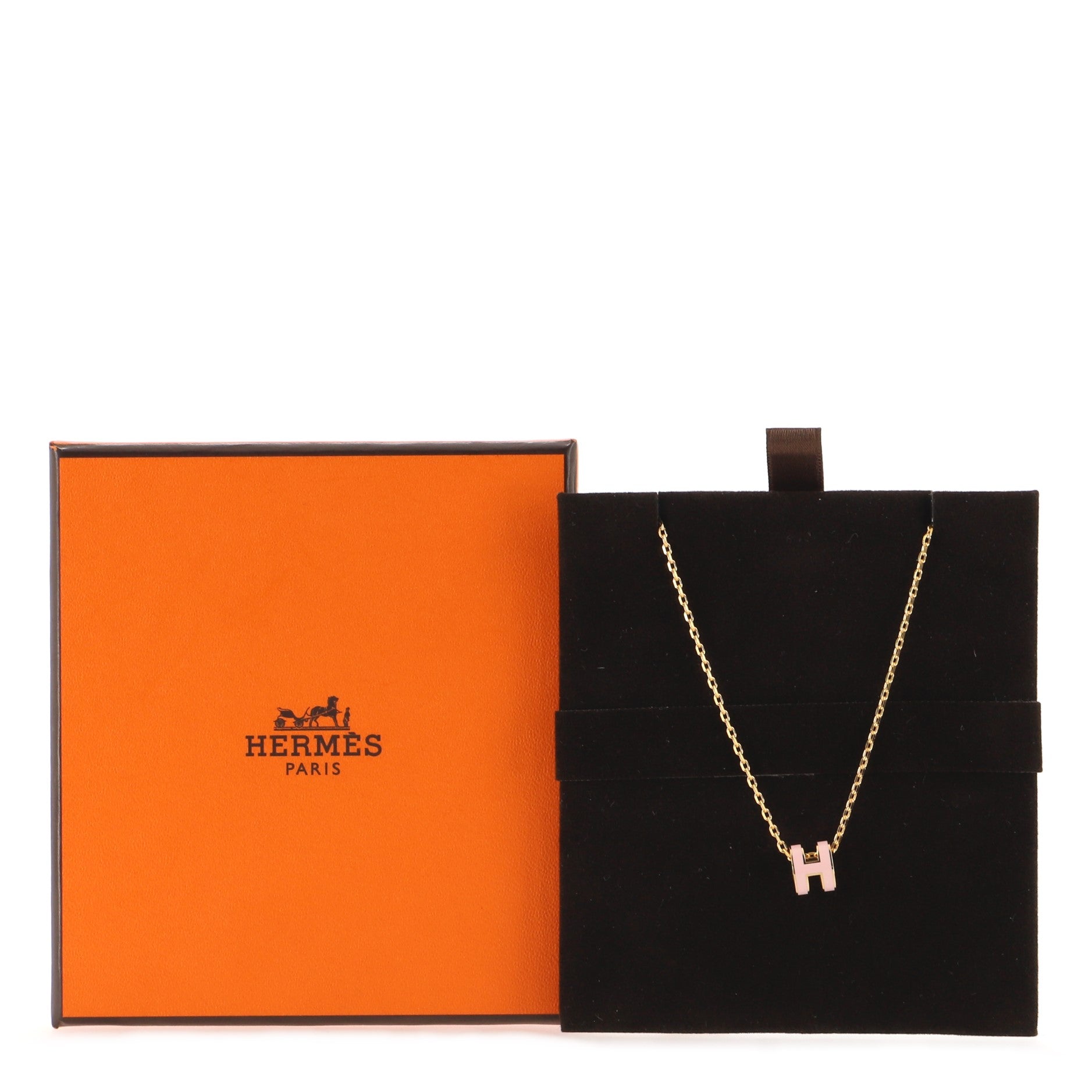 Pop H Pendant Necklace Metal and Enamel Mini