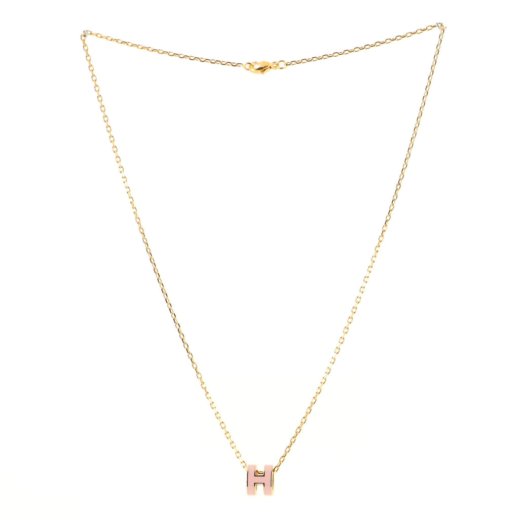 Pop H Pendant Necklace Metal and Enamel Mini