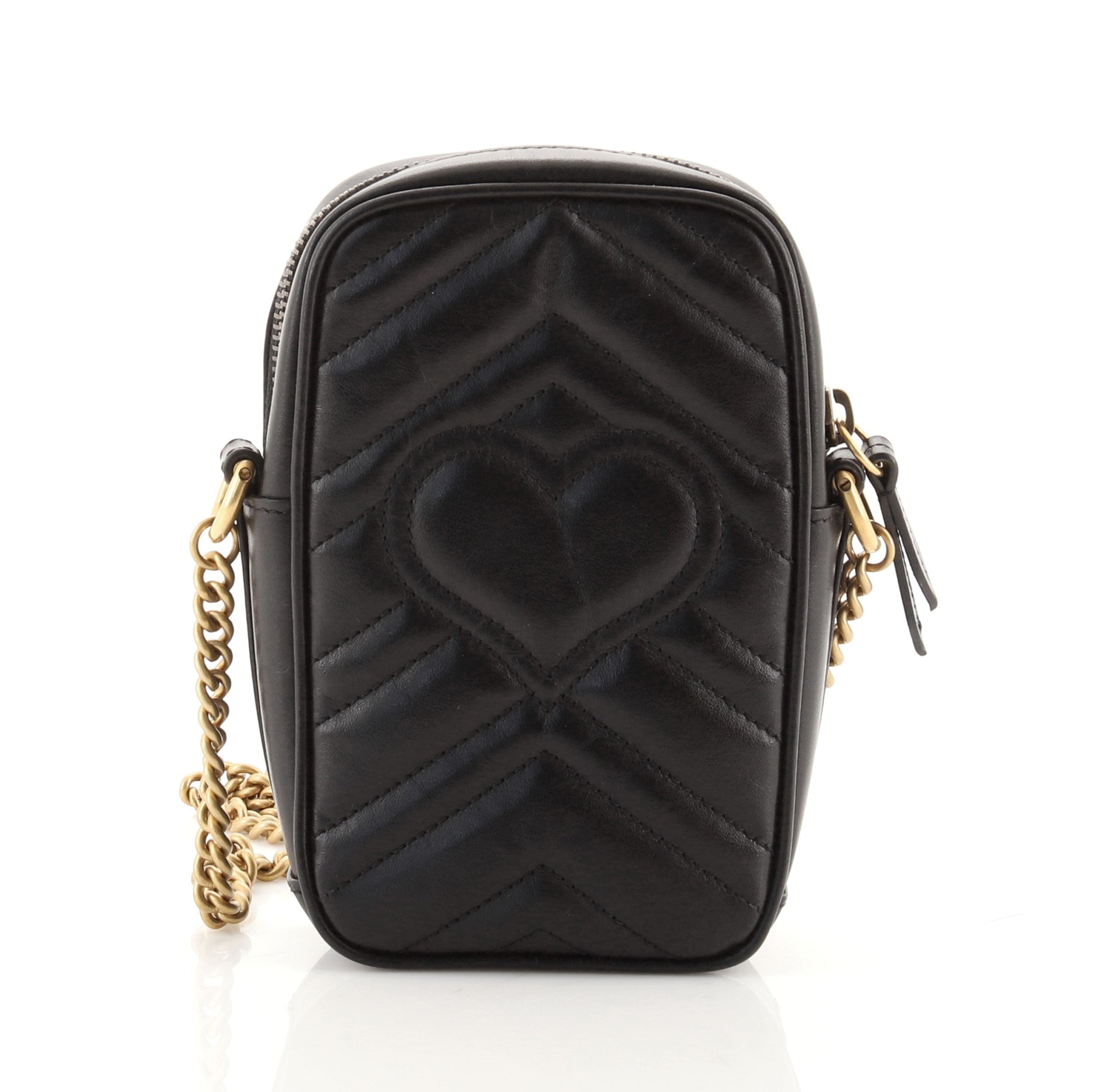 GG Marmont Vertical Phone Crossbody Bag Matelasse Leather Mini