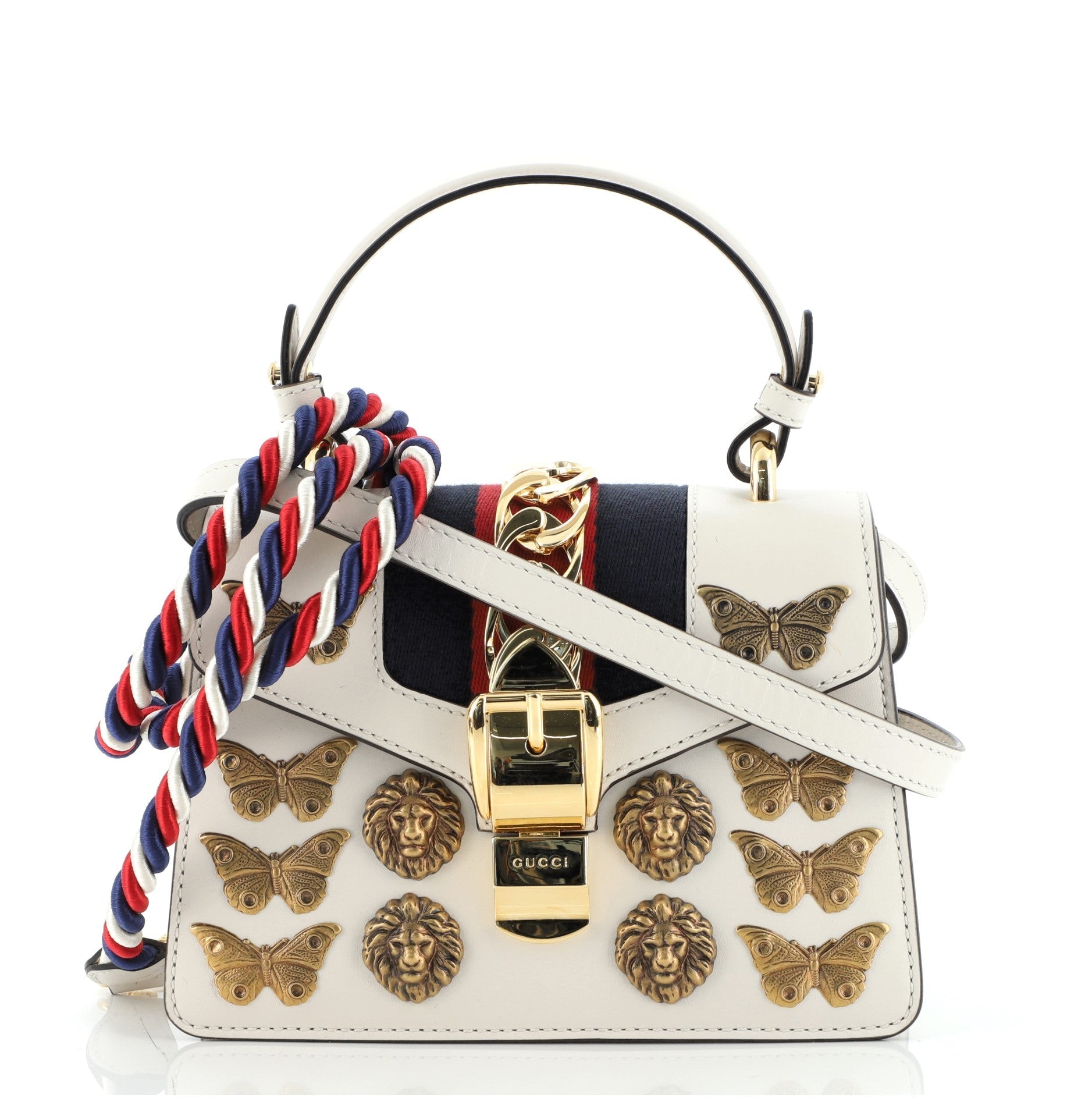 Sylvie Top Handle Bag Embellished Leather Mini