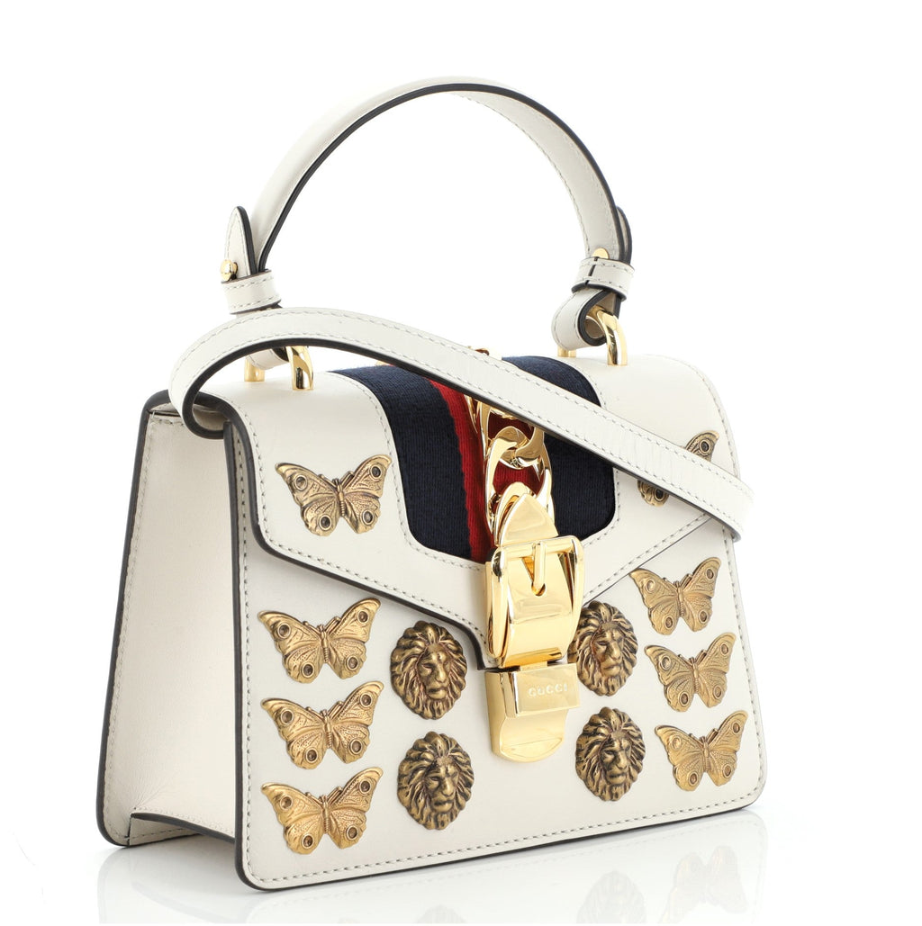 Sylvie Top Handle Bag Embellished Leather Mini