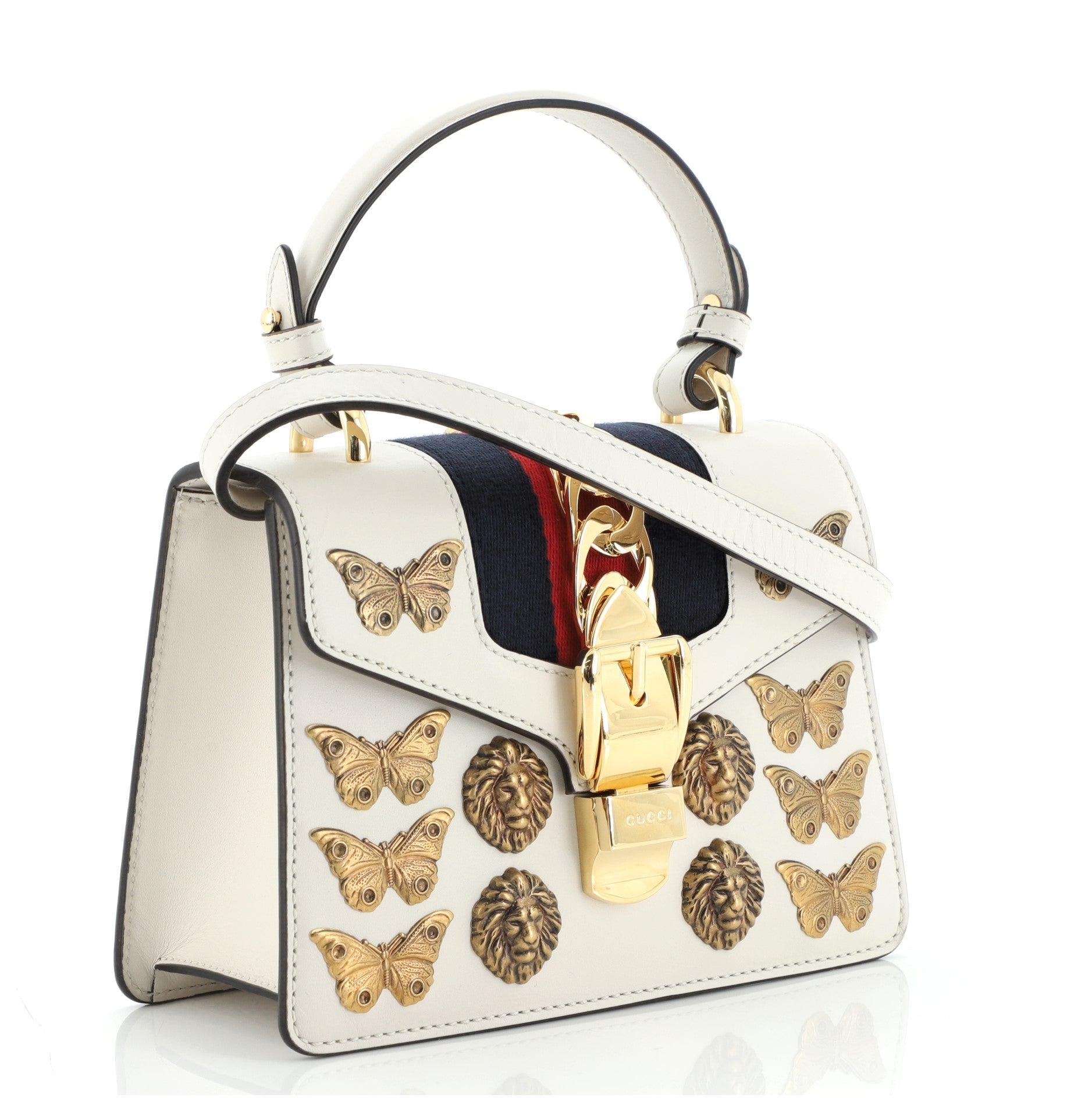 Sylvie Top Handle Bag Embellished Leather Mini