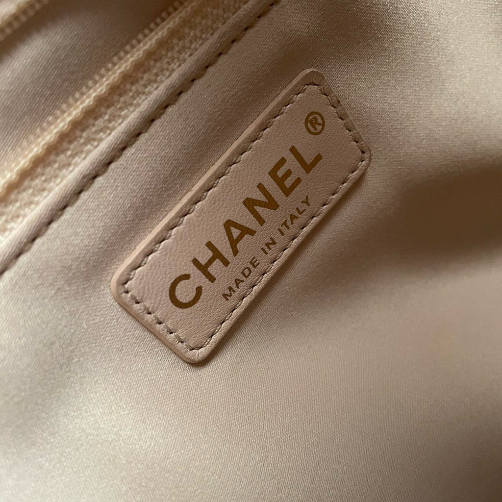 Chanel Beige Grand Shopping Tote Beige GST Bag in Caviar Leather with Gold Hardware