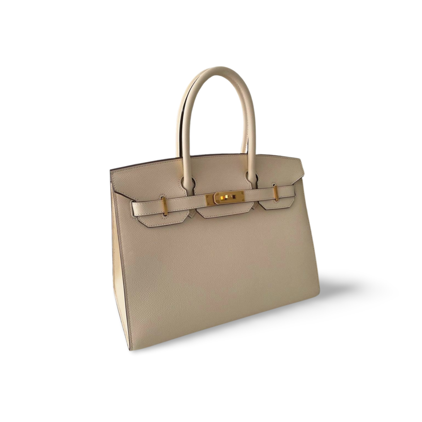 Hermes Birkin Bag 30cm Sellier in Nata Epsom Leather Gold Hardware 2021