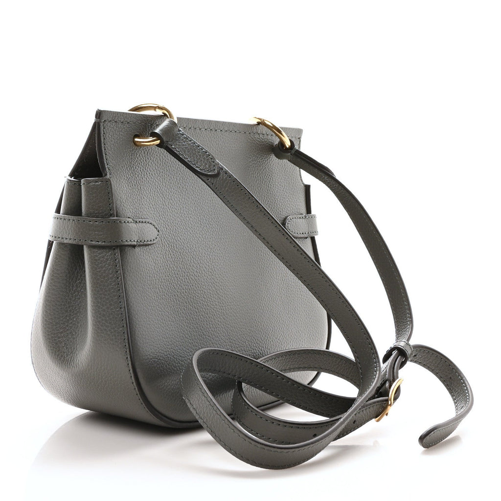 Small Classic Grain Calfskin Small Amberley Satchel Charcoal