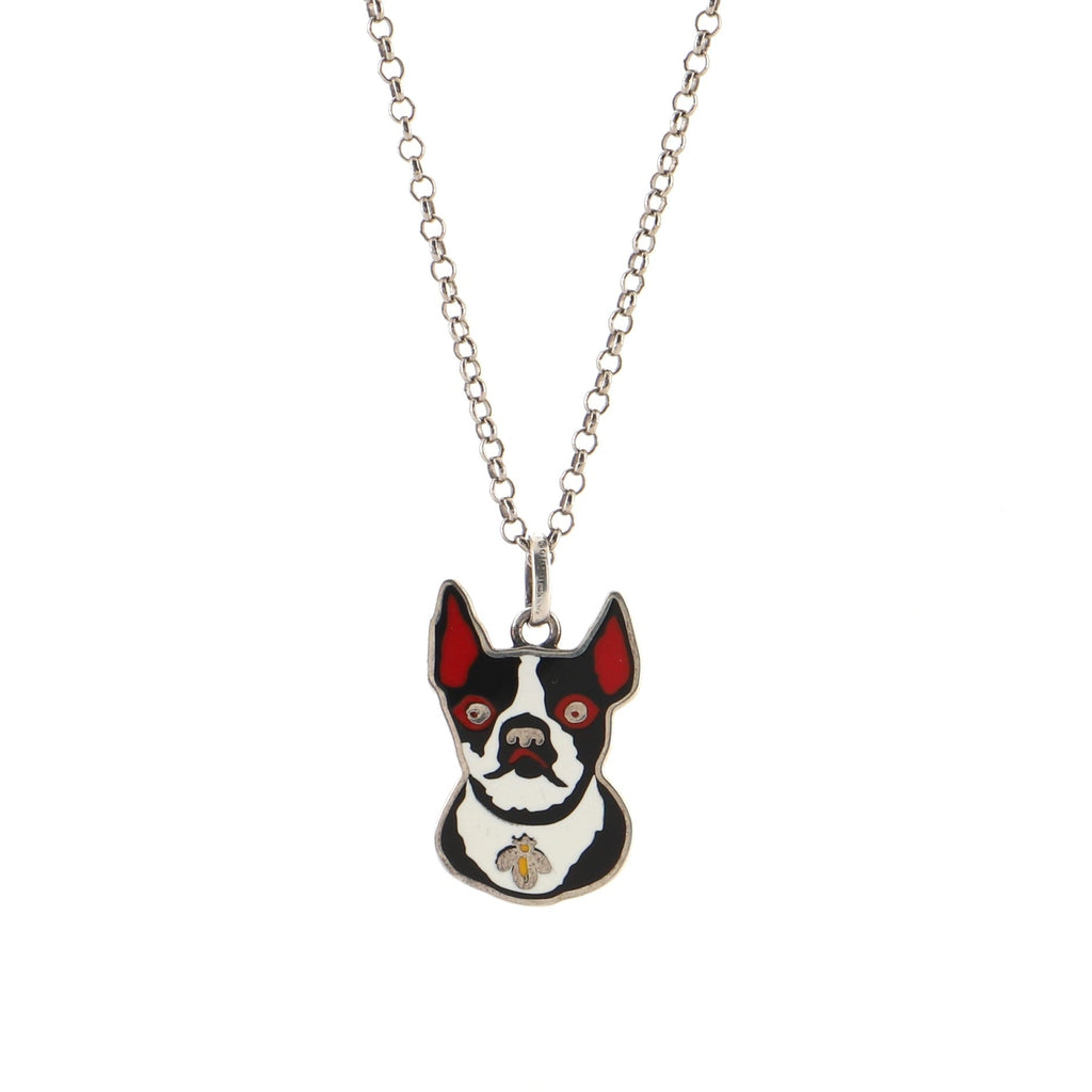 Bosco & Orso Pendant Necklace Sterling Silver and Enamel