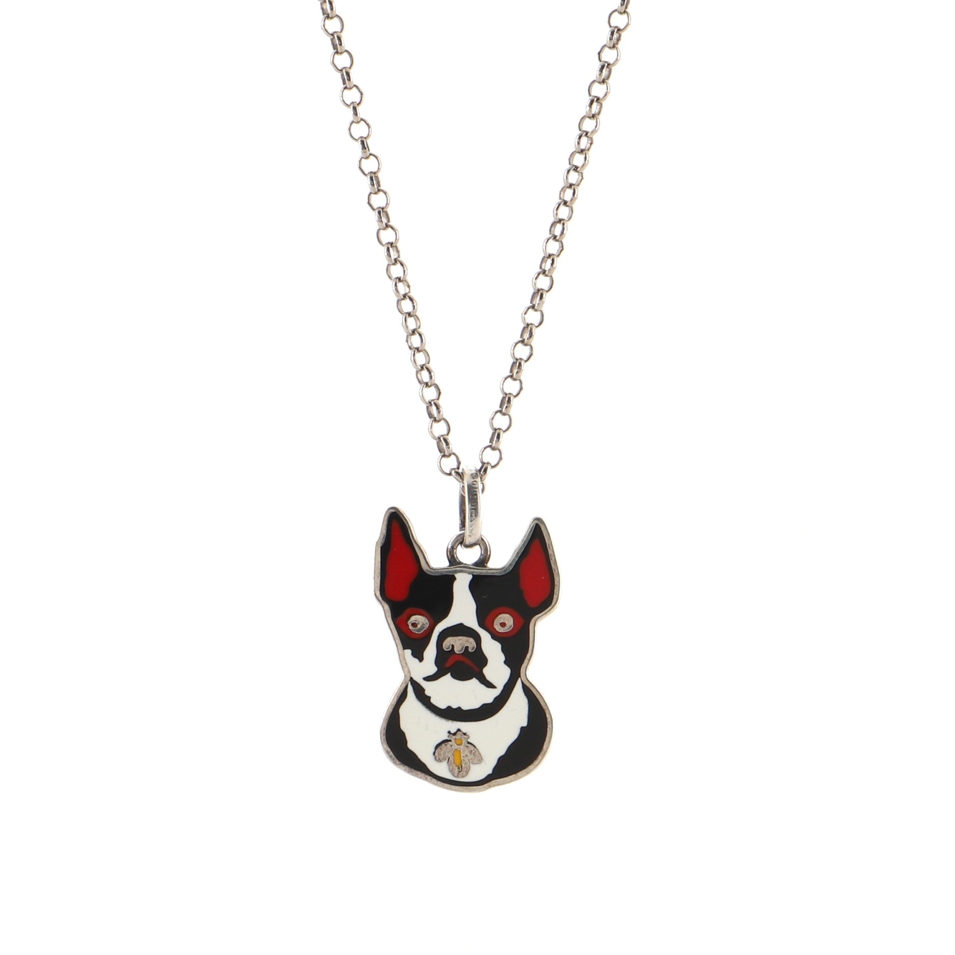 Bosco & Orso Pendant Necklace Sterling Silver and Enamel