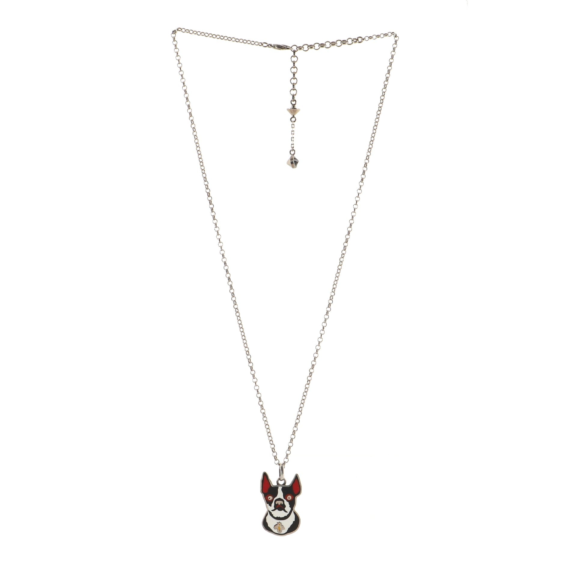 Bosco & Orso Pendant Necklace Sterling Silver and Enamel