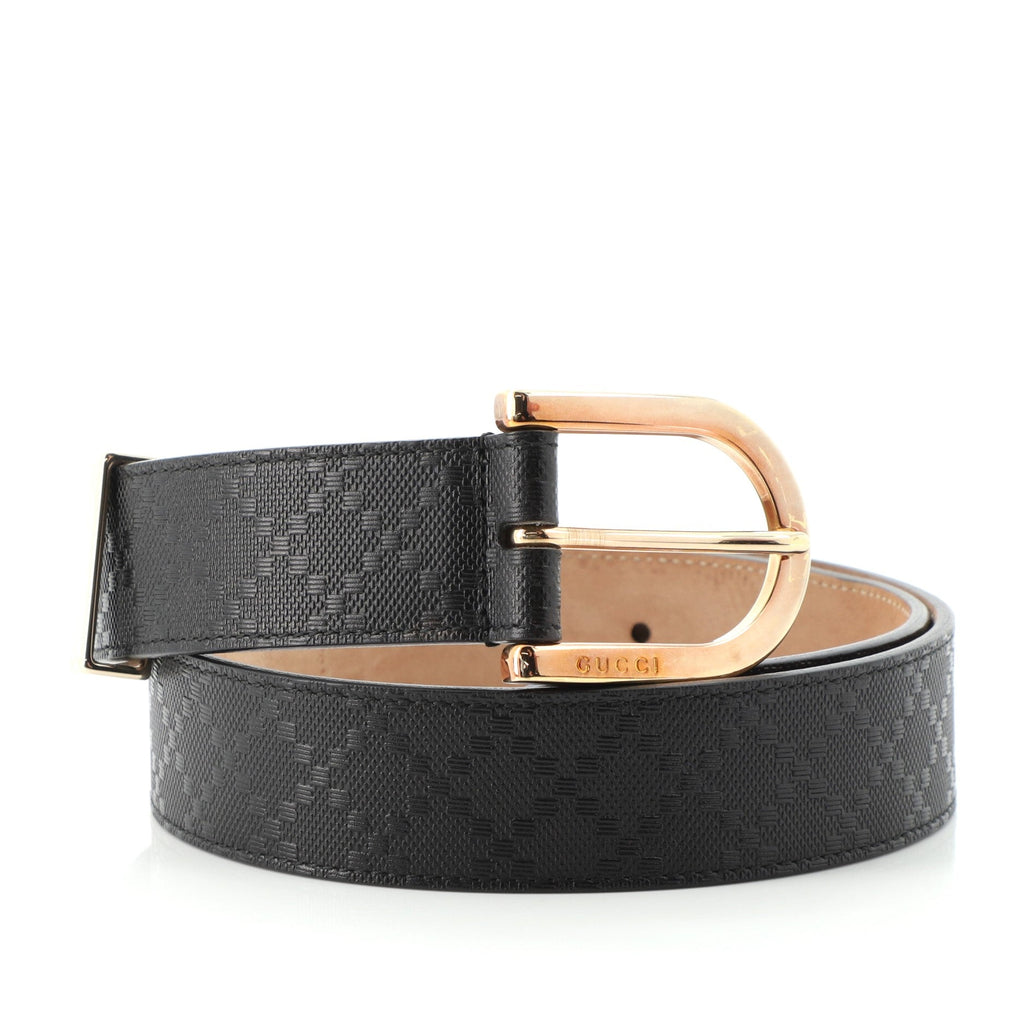 Buckle Belt Diamante Leather Wide 80