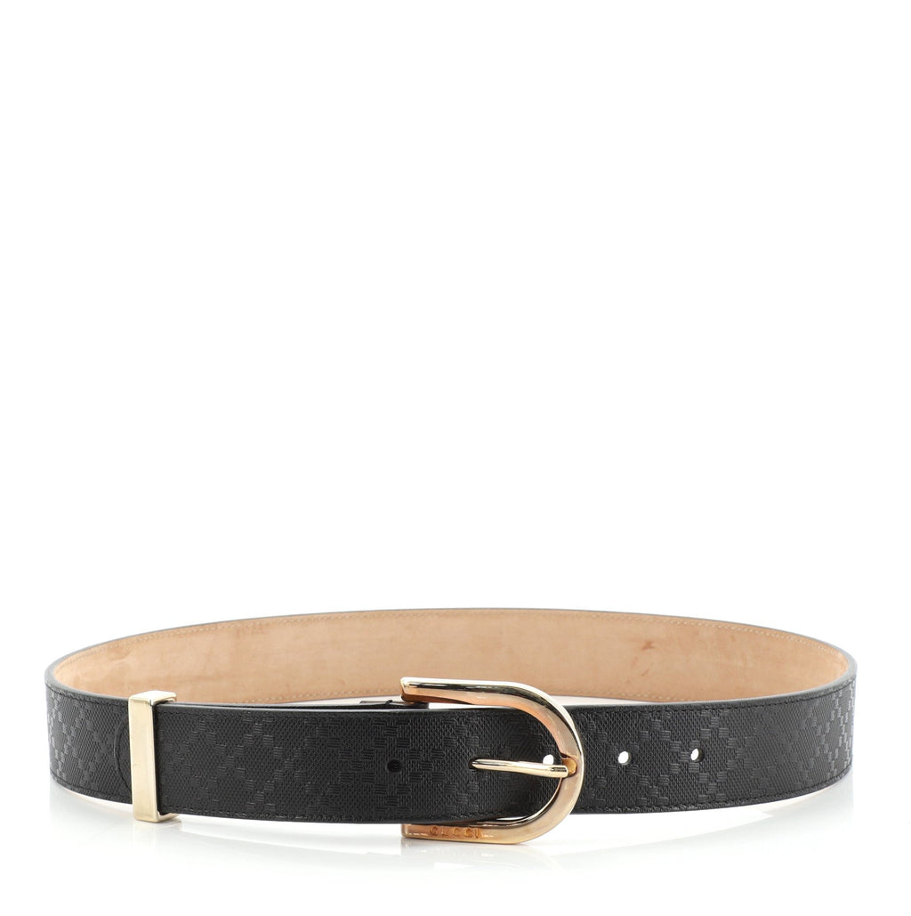 Buckle Belt Diamante Leather Wide 80