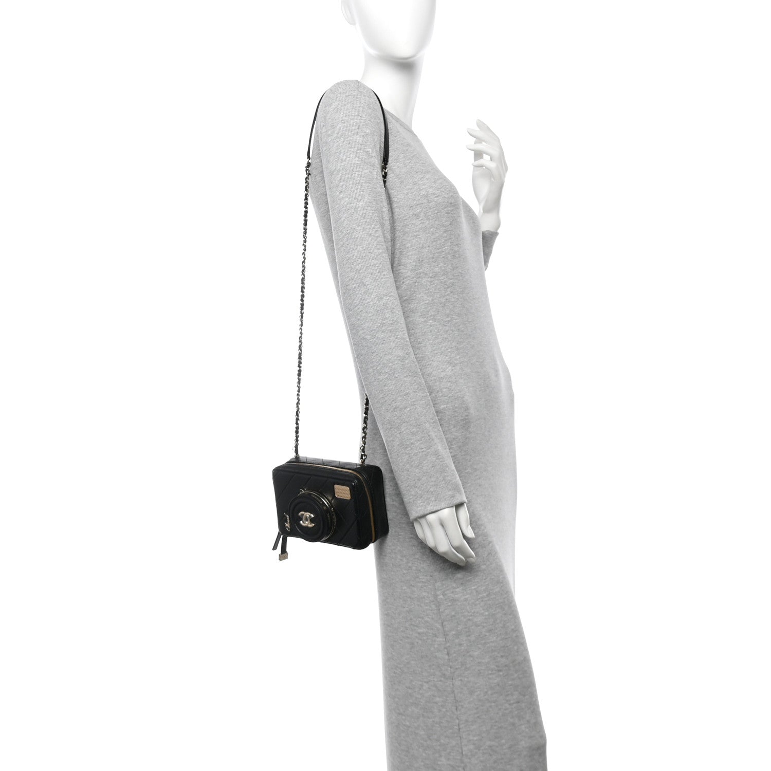 Lambskin Quilted Coco  Bag Black