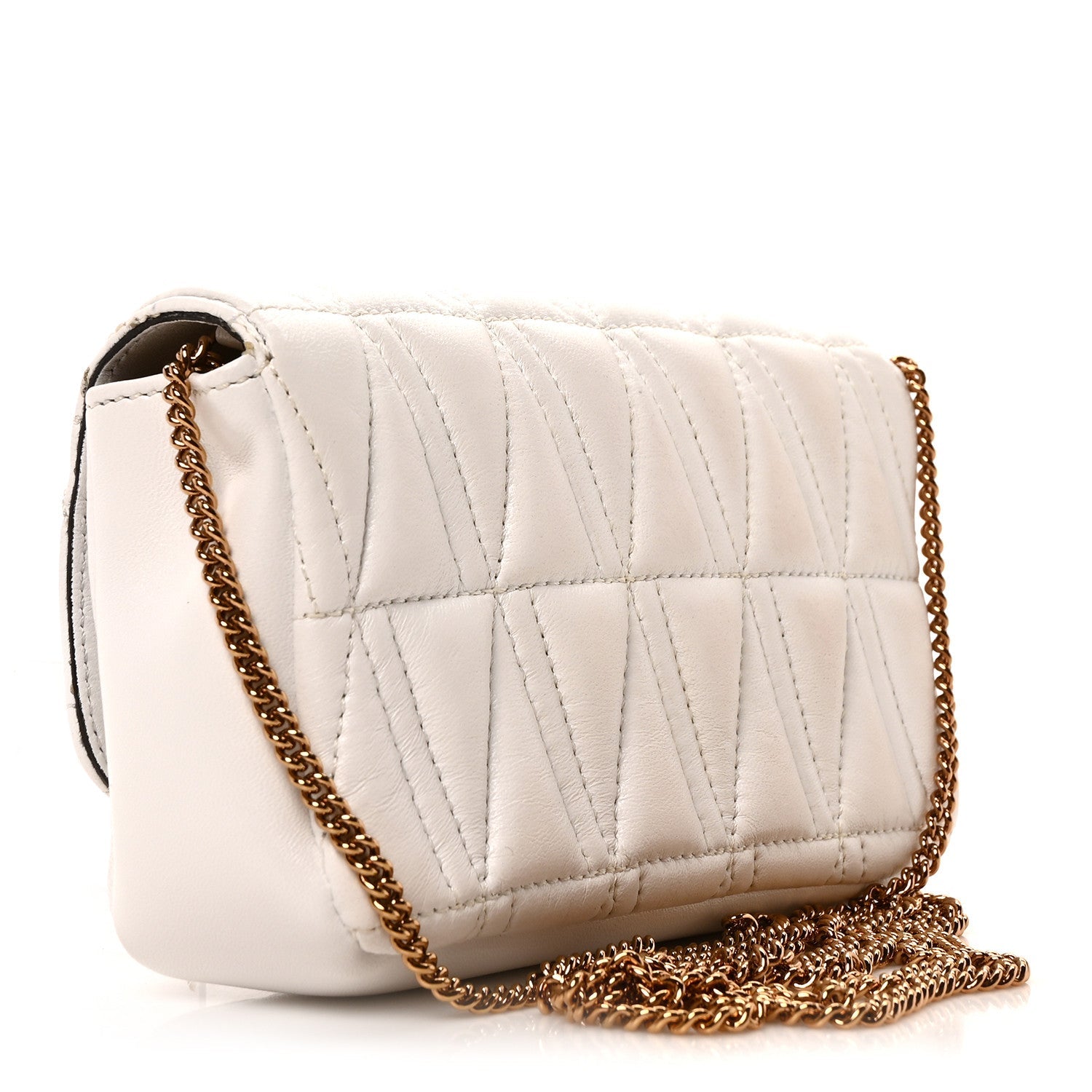 Nappa Quilted Virtus Evening Bag White