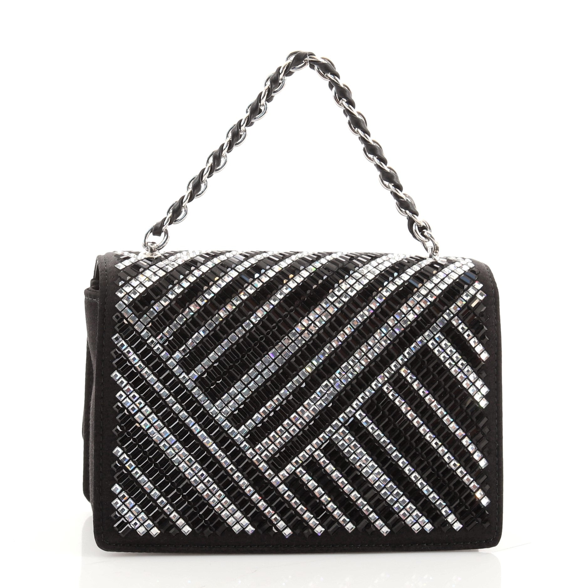 Ginny Convertible Shoulder Bag Crystal Embellished Satin Mini