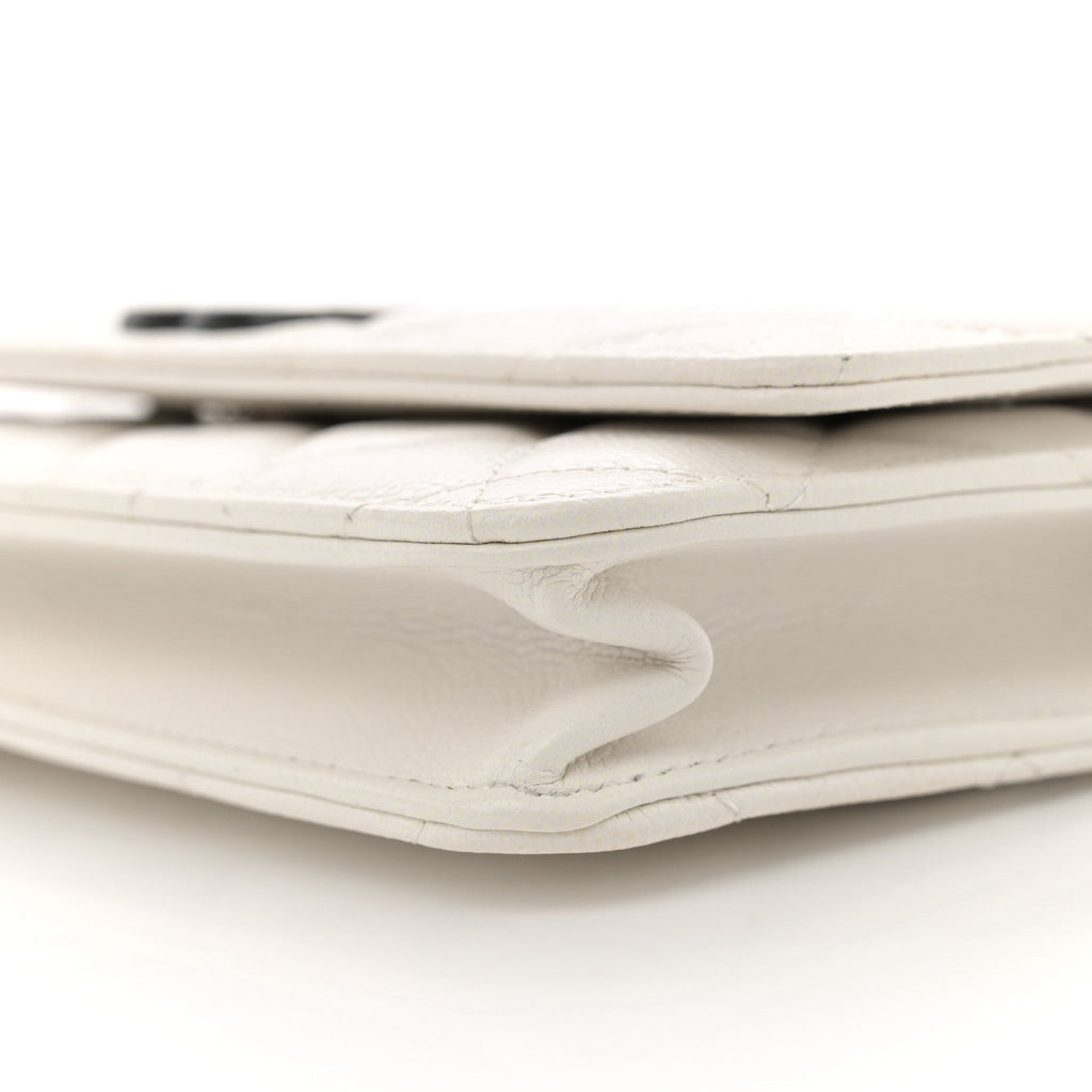 Caviar Quilted My Everything Wallet On Chain WOC White