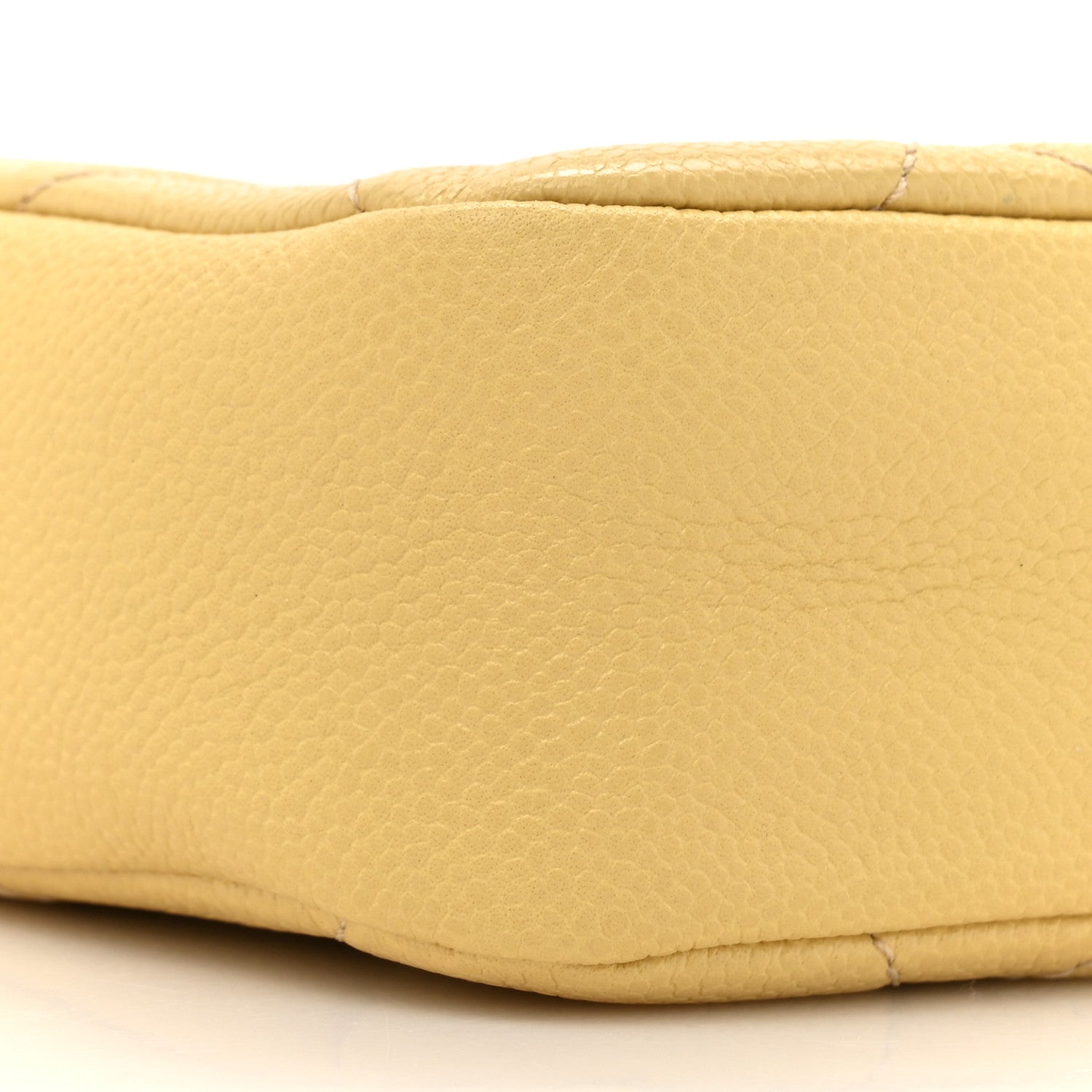 Shiny Caviar Quilted Chain Melody Camera Bag Yellow