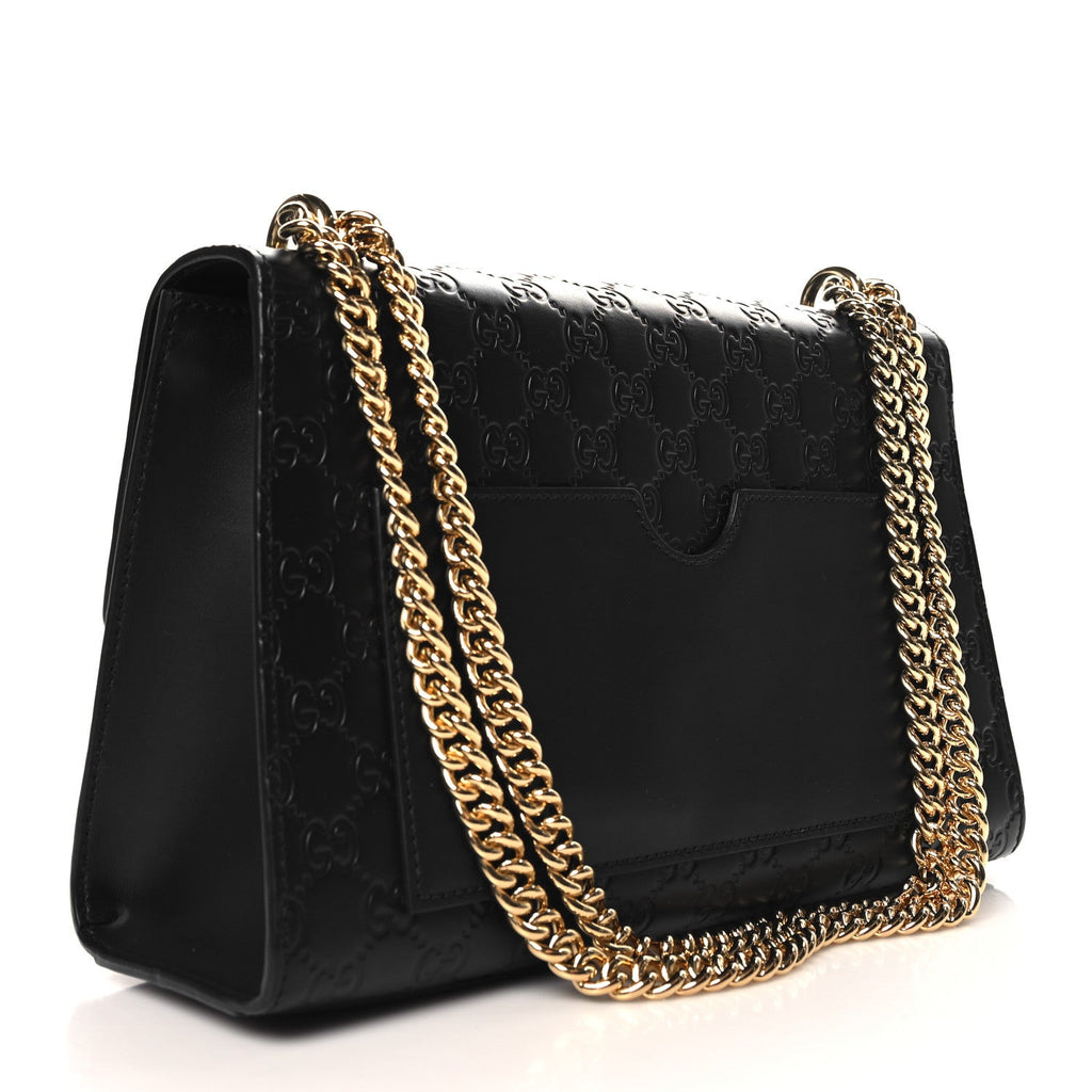 Guccissima Medium Padlock Shoulder Bag Black