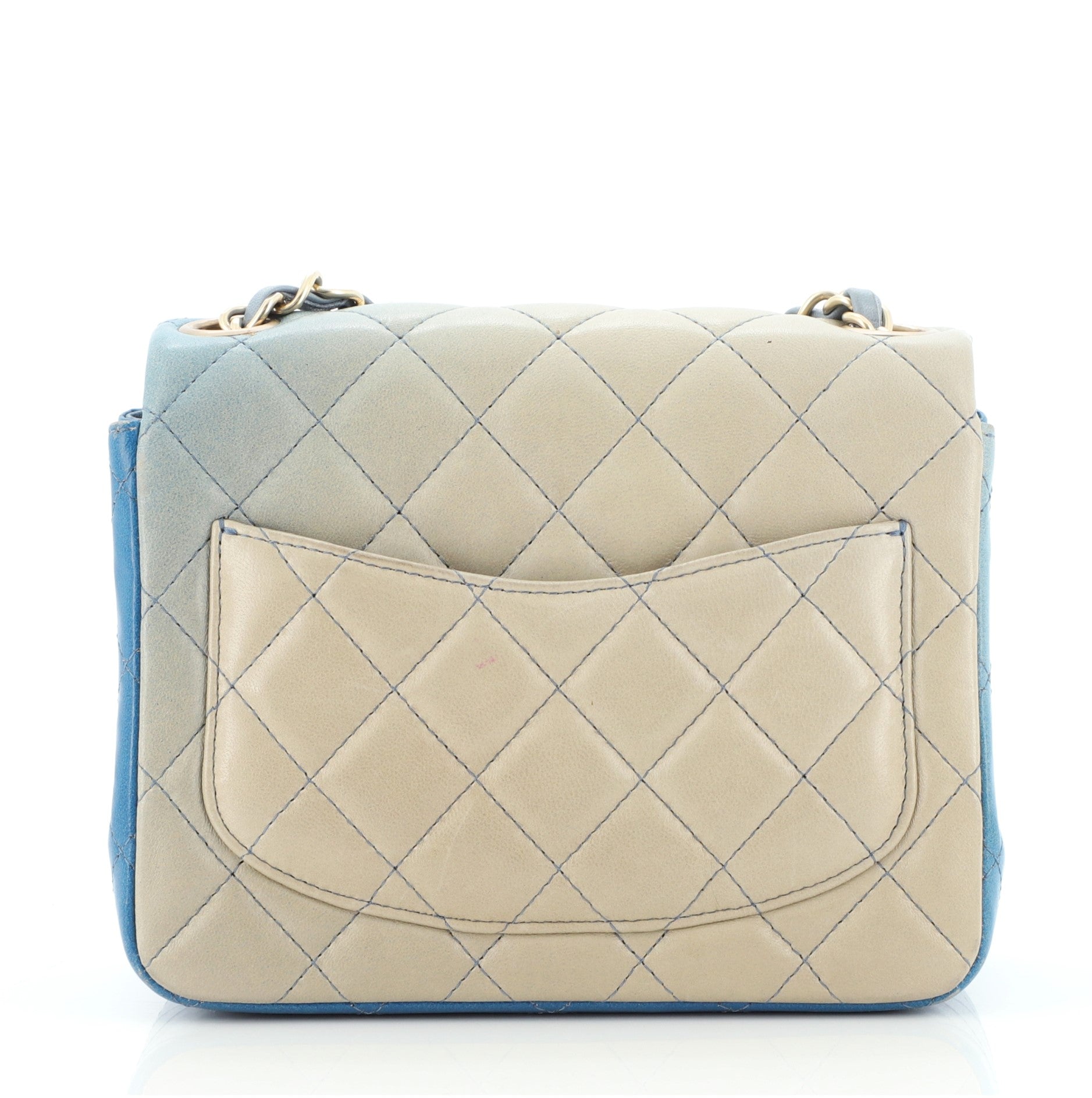 Square Classic Single Flap Bag Quilted Ombre Lambskin Mini