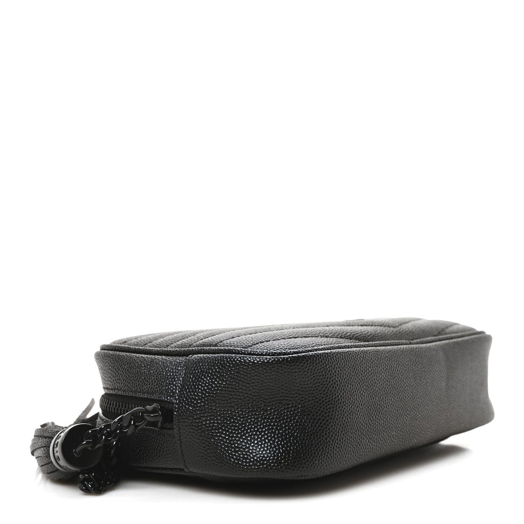 Grain De Poudre Matelasse Monochrome Monogram Mini Lou Camera Bag Black