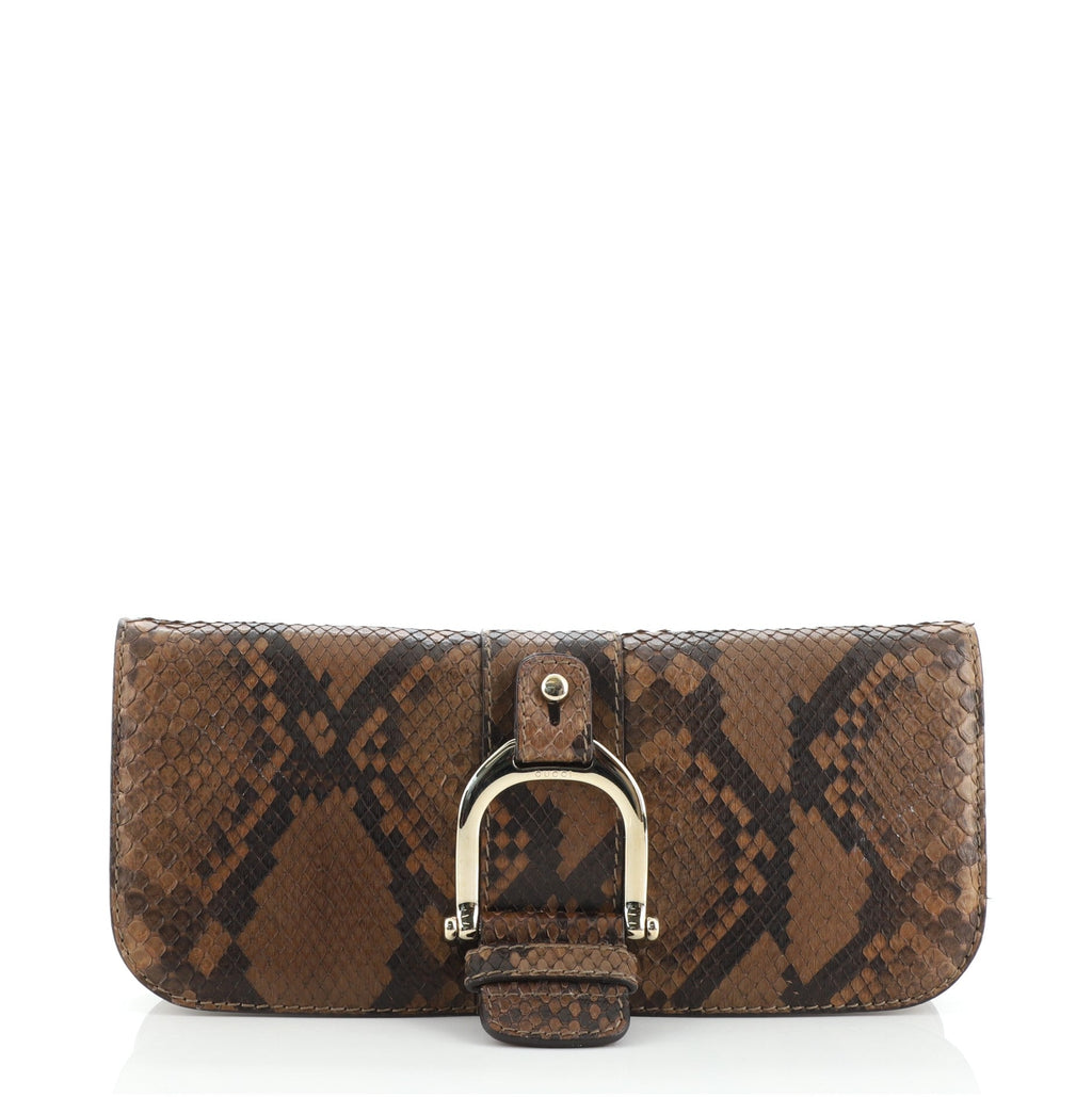 Greenwich Clutch Python and Leather