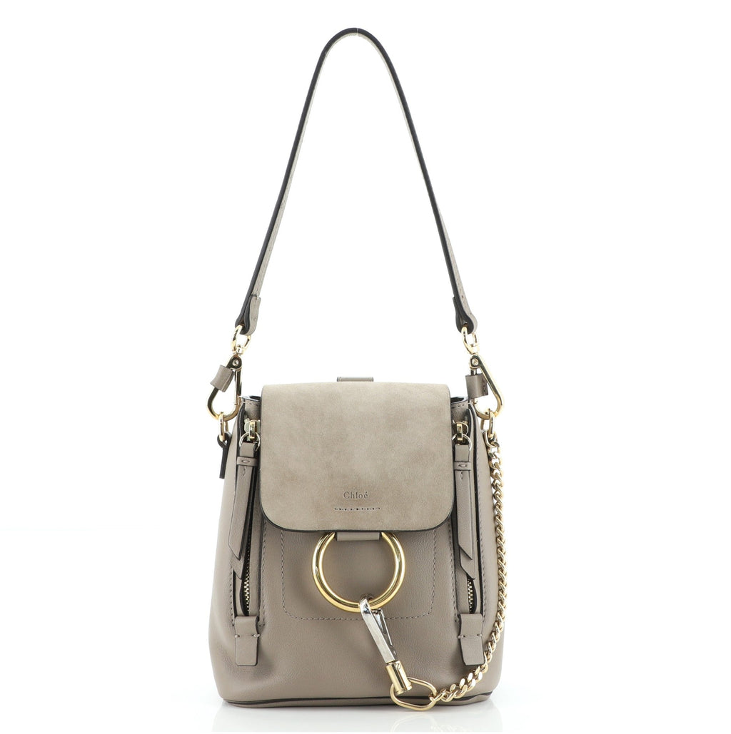Faye Backpack Leather and Suede Mini