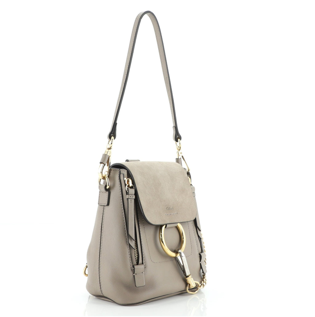 Faye Backpack Leather and Suede Mini