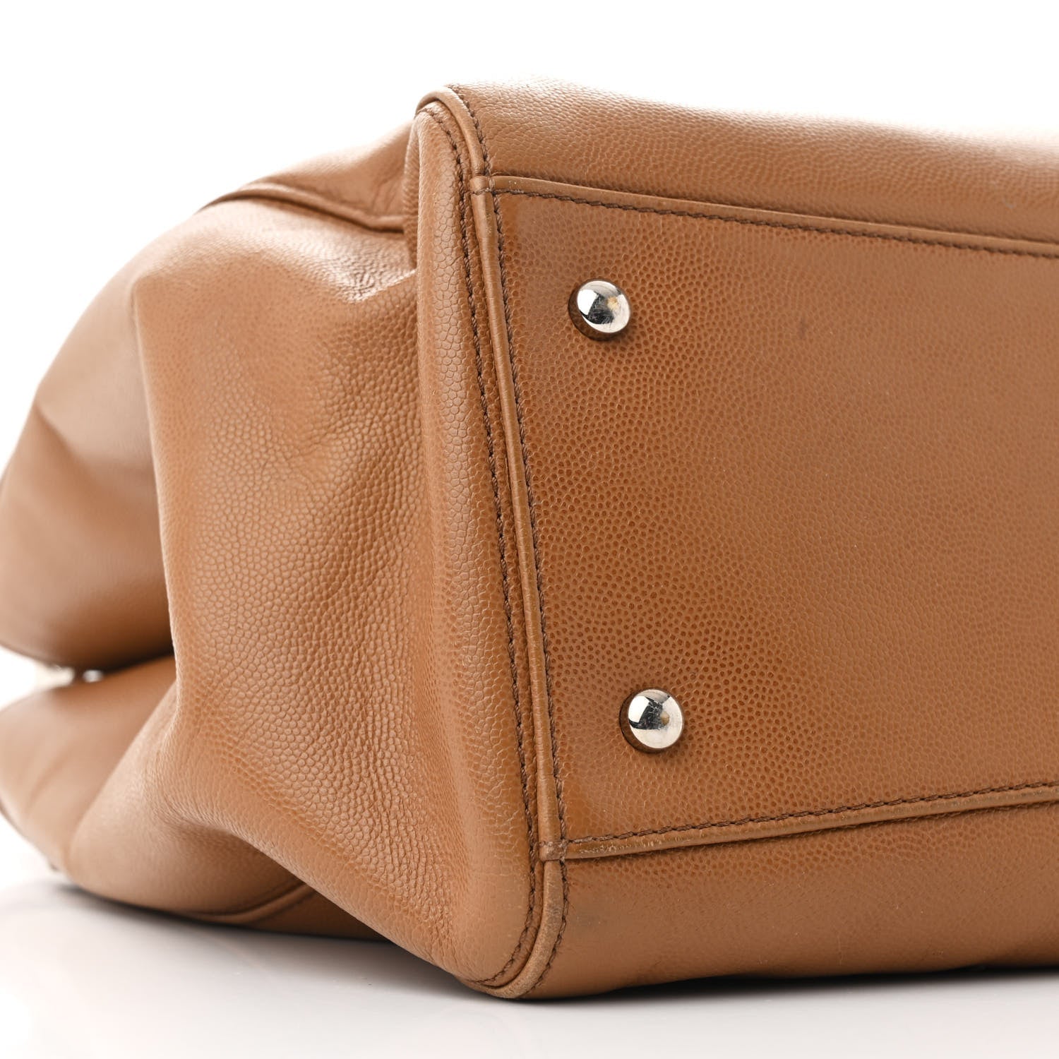 Caviar Medium Cerf Executive Shopper Tote Dark Beige
