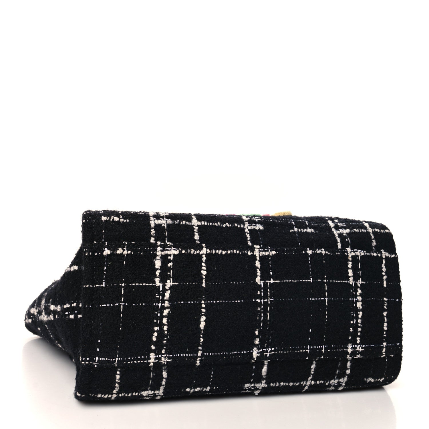 Tweed Medium Deauville Tote Black White Multicolor