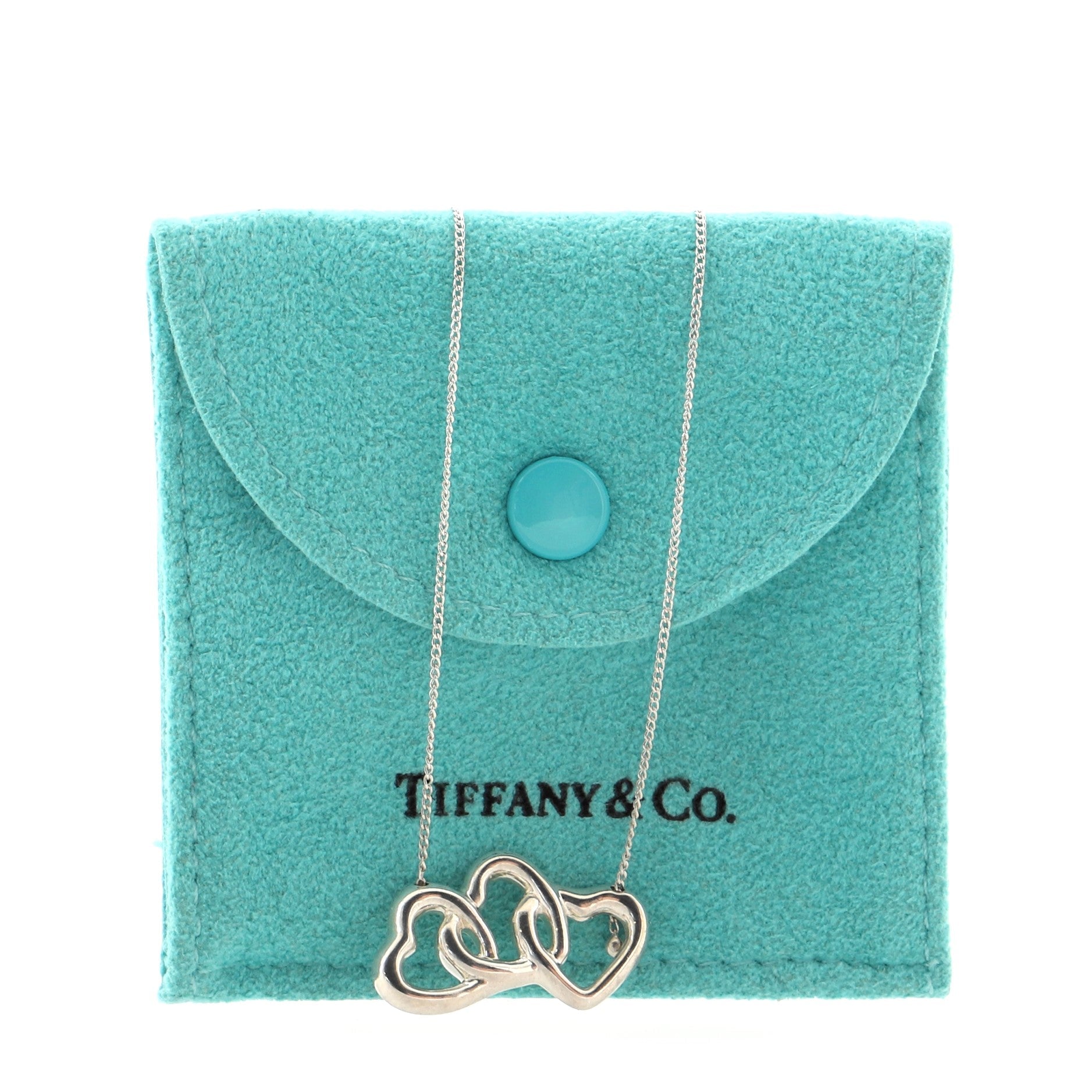 Triple Heart Pendant Necklace Sterling Silver