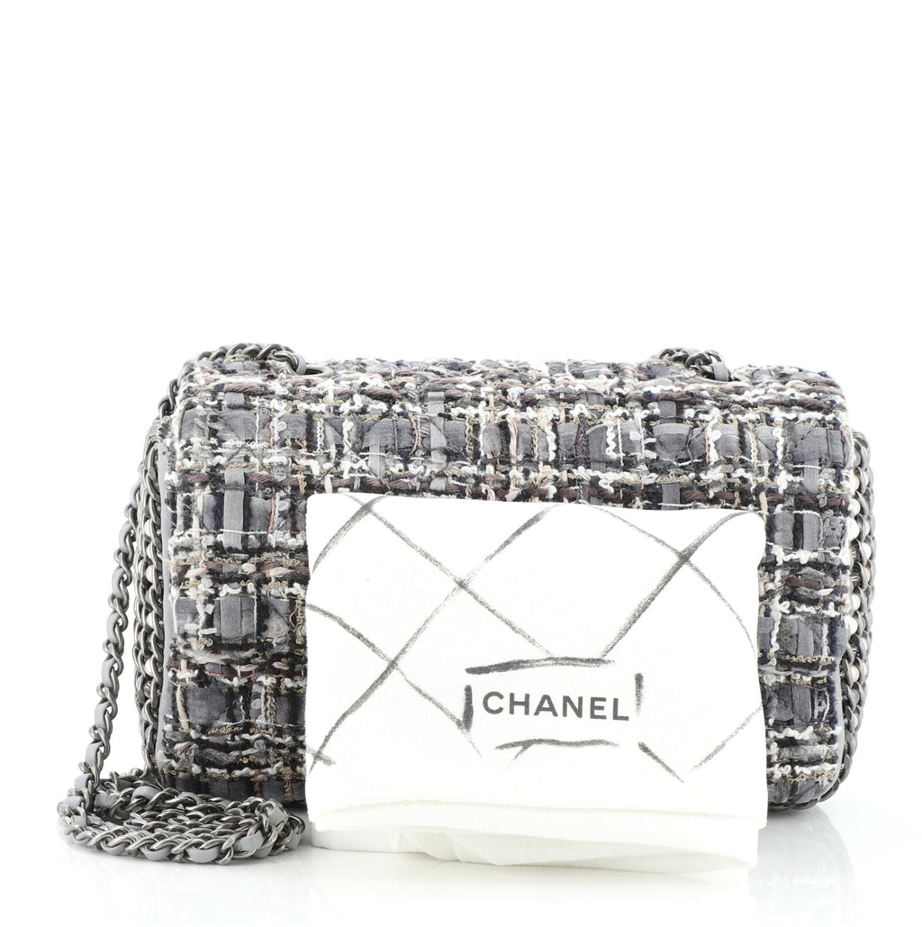 River of Pearls Flap Bag Quilted Tweed Mini