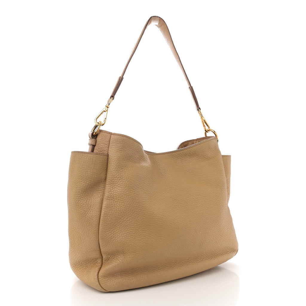 Vitello Daino Side Pocket Hobo Noisette