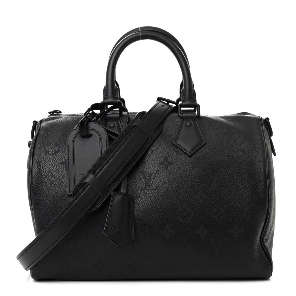 Calfskin Monogram Speedy P9 Bandouliere 30 Ultra Black