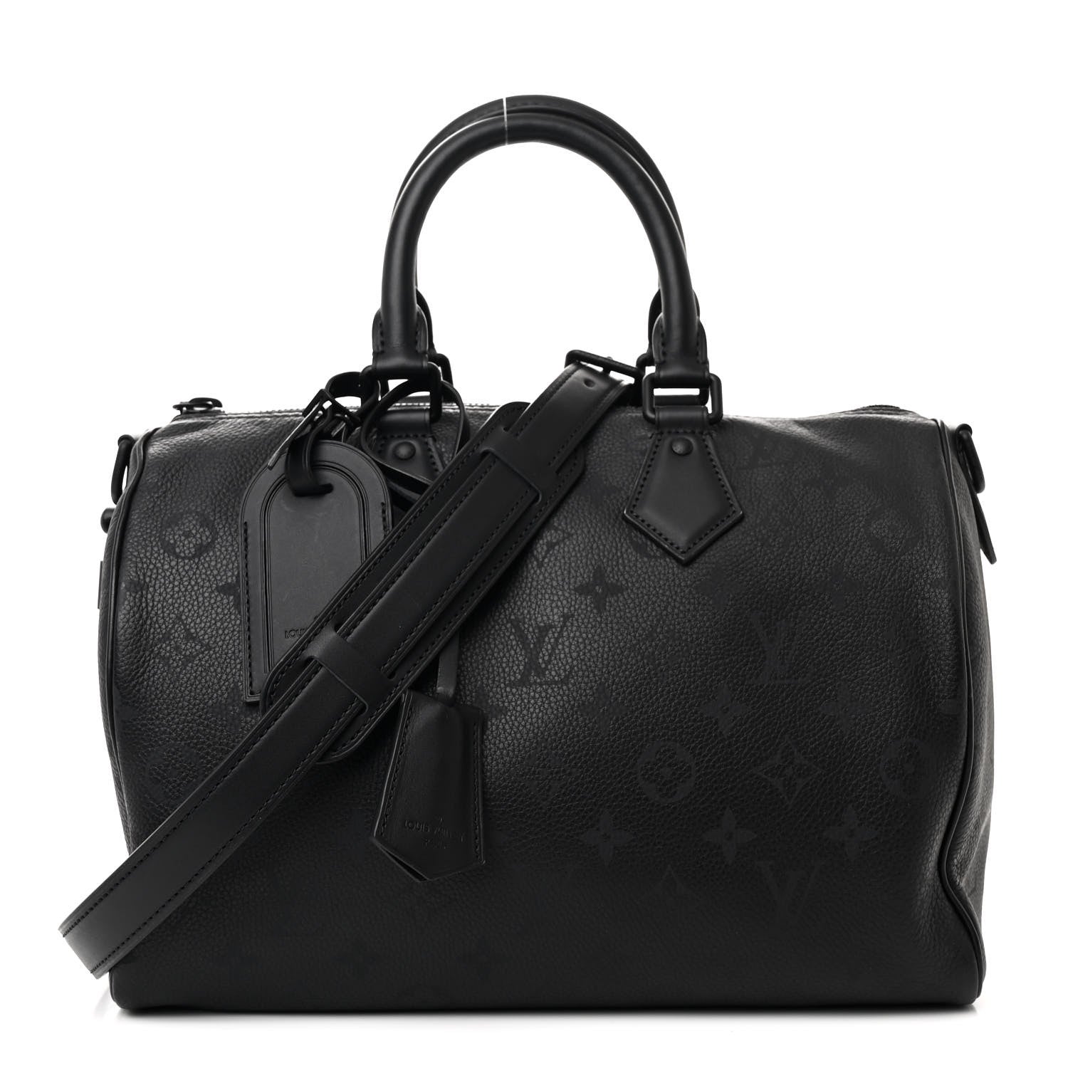 Calfskin Monogram Speedy P9 Bandouliere 30 Ultra Black