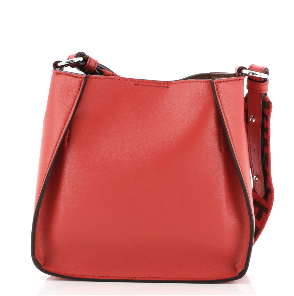 Logo Crossbody Bag Perforated Faux Leather Mini