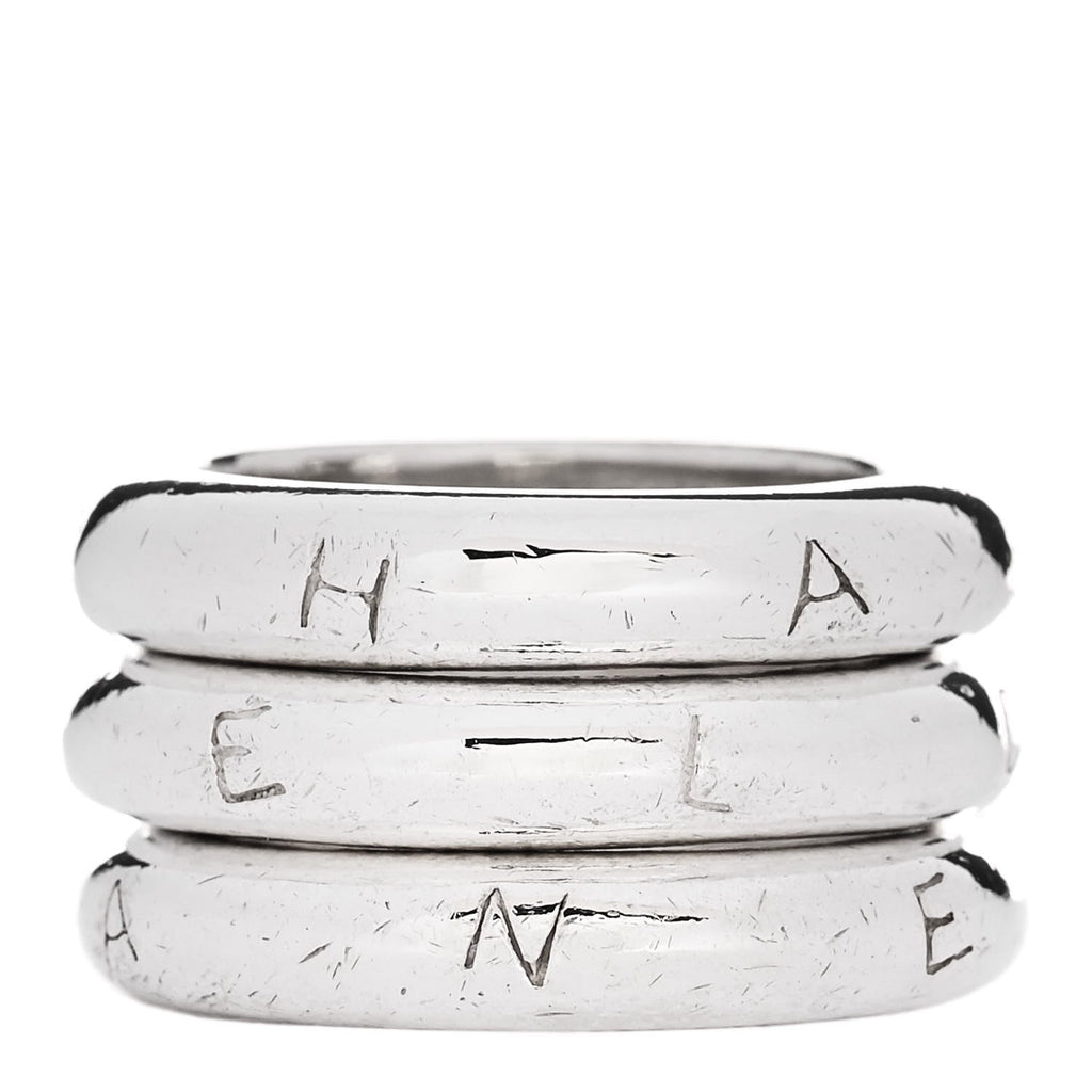 Sterling Silver Logo Set of 3 Stacking Ring 54 7