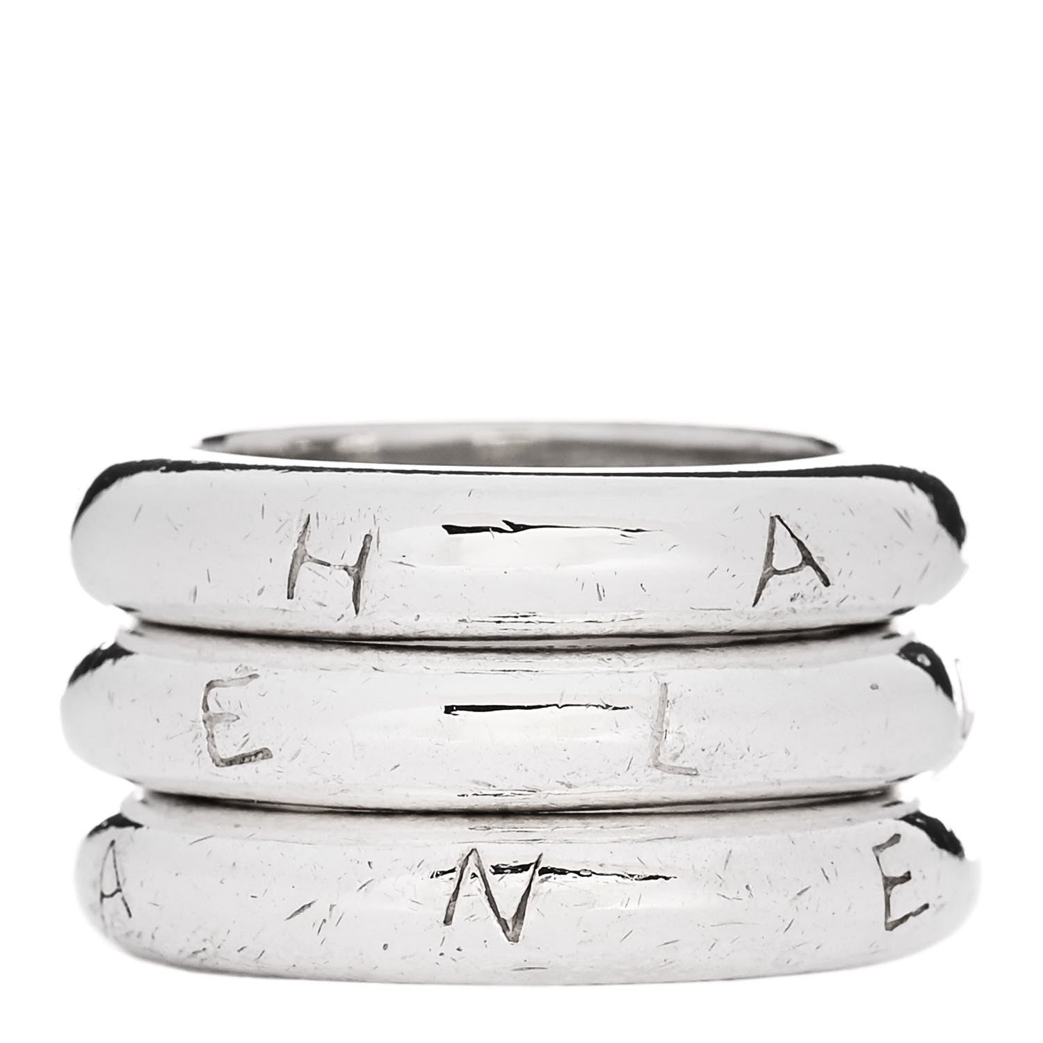 Sterling Silver Logo Set of 3 Stacking Ring 54 7