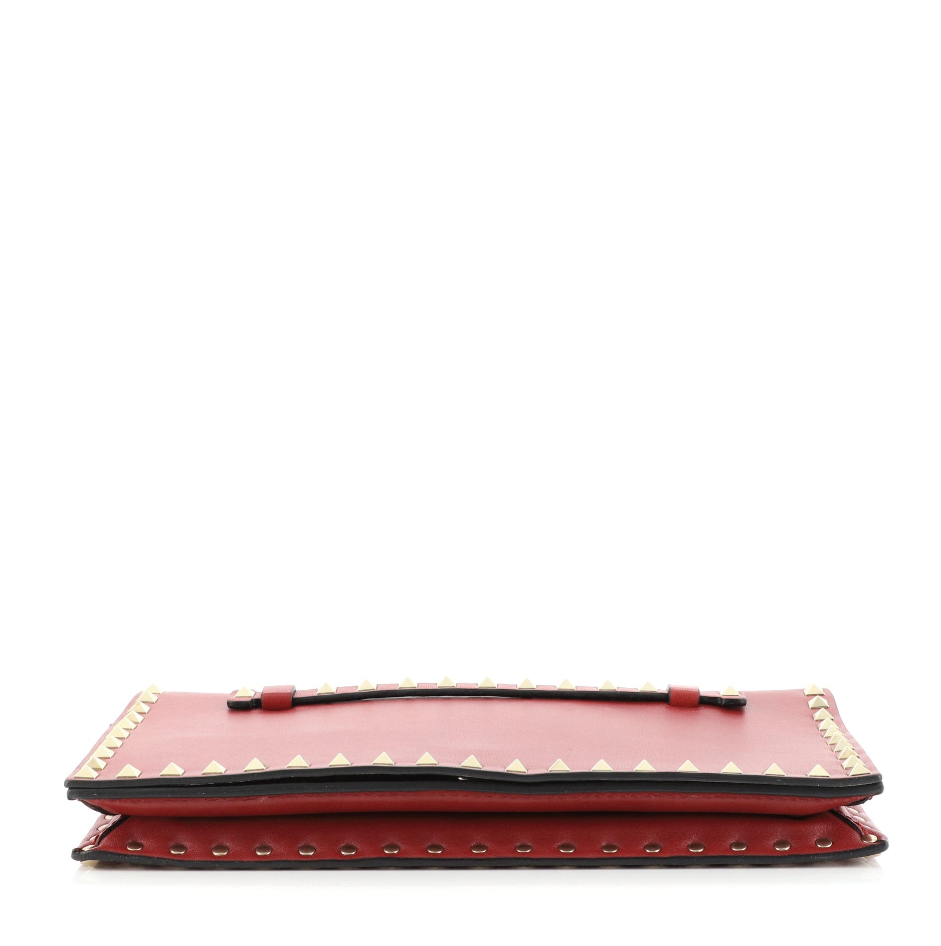 Rockstud Flap Clutch Leather