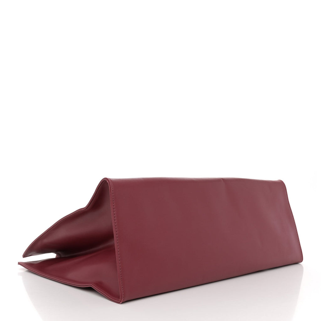 Vegan Leather Large Shopping Bag Oxblood