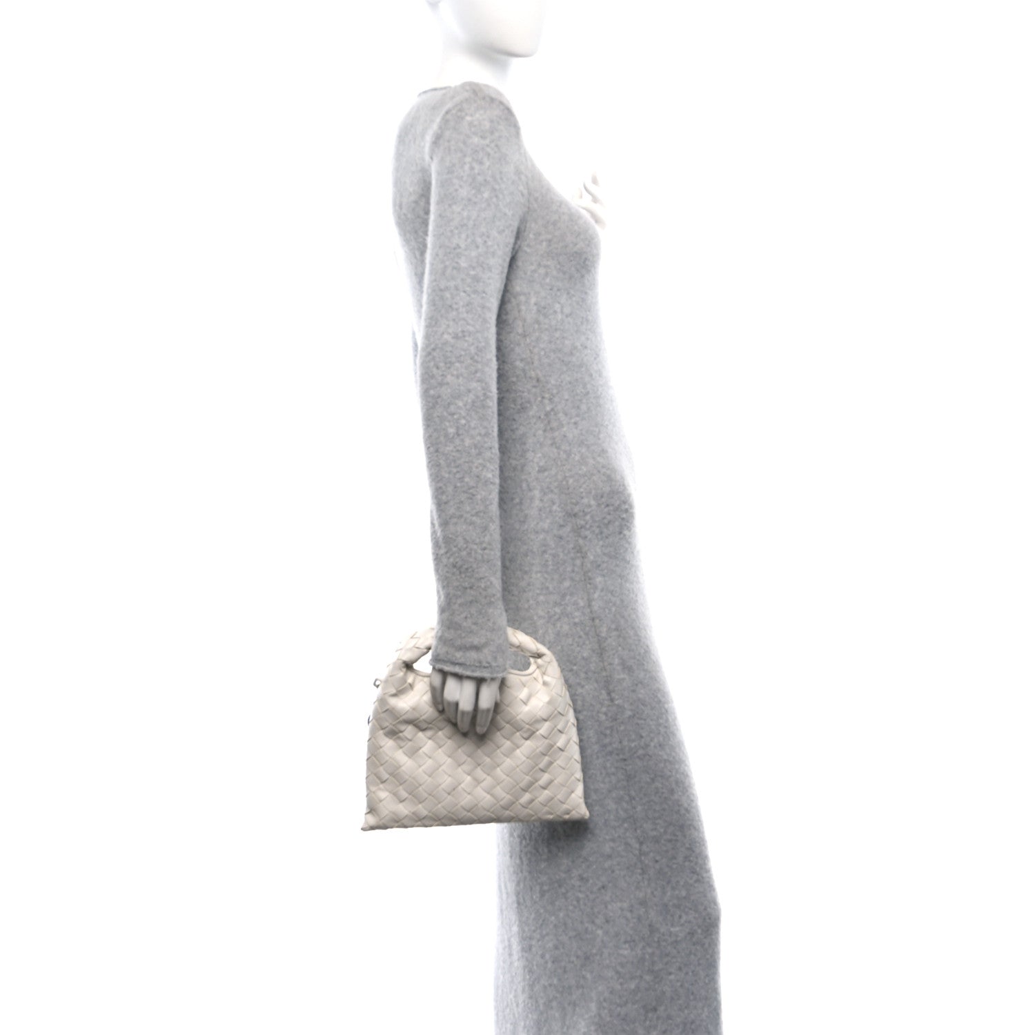 Calfskin Intrecciato Mini Hop White