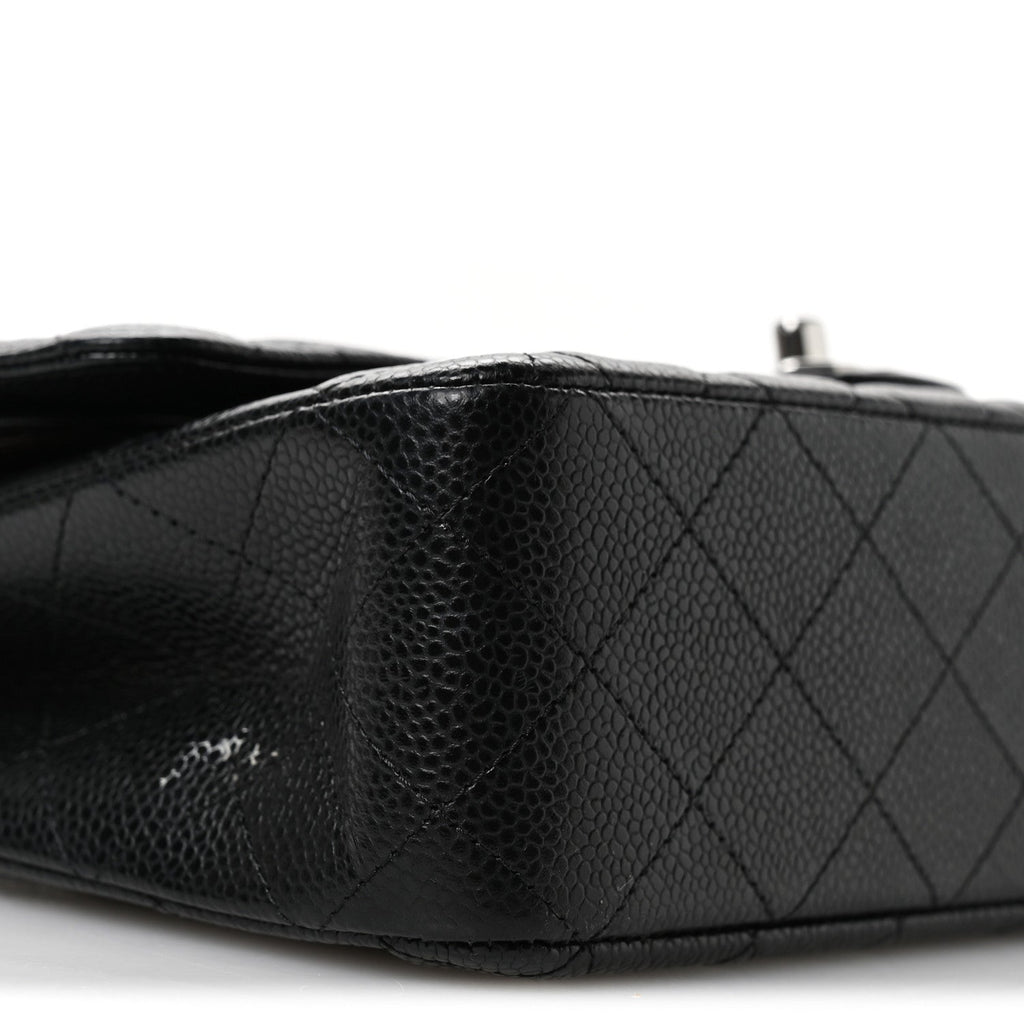 Caviar Quilted Medium Double Flap Black