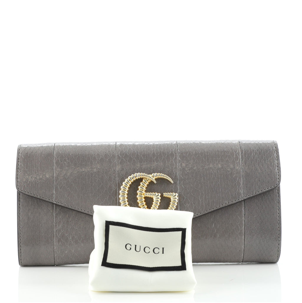 GG Marmont Clutch Python Embossed and Leather
