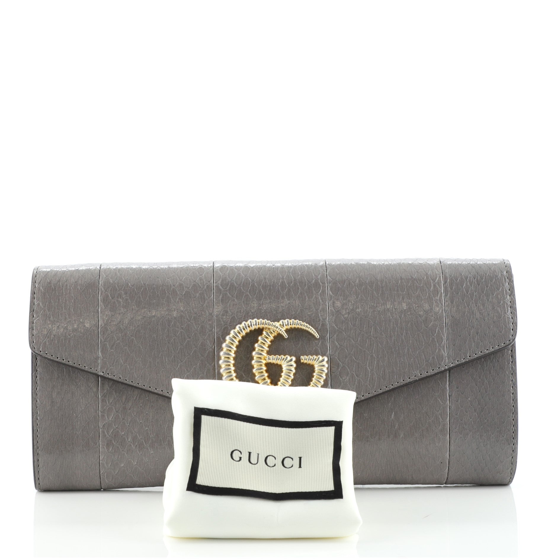 GG Marmont Clutch Python Embossed and Leather
