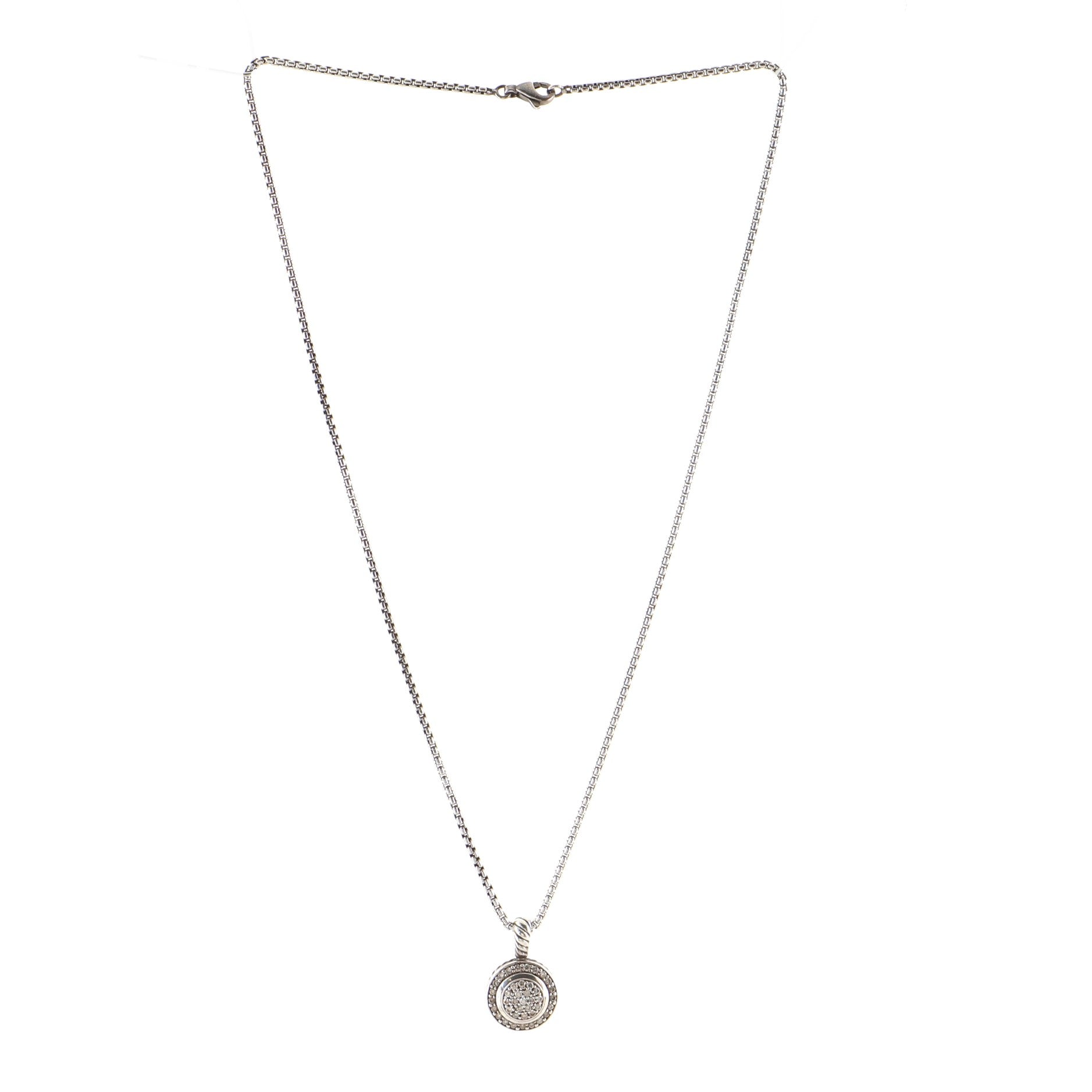 Cerise Pendant Necklace Sterling Silver with Diamonds Petite