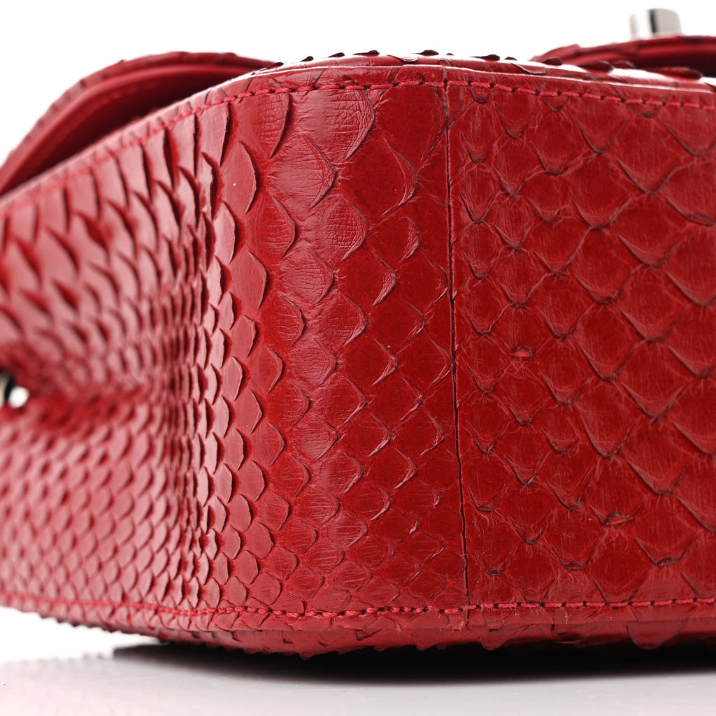 Snakeskin Mini Square Flap Red