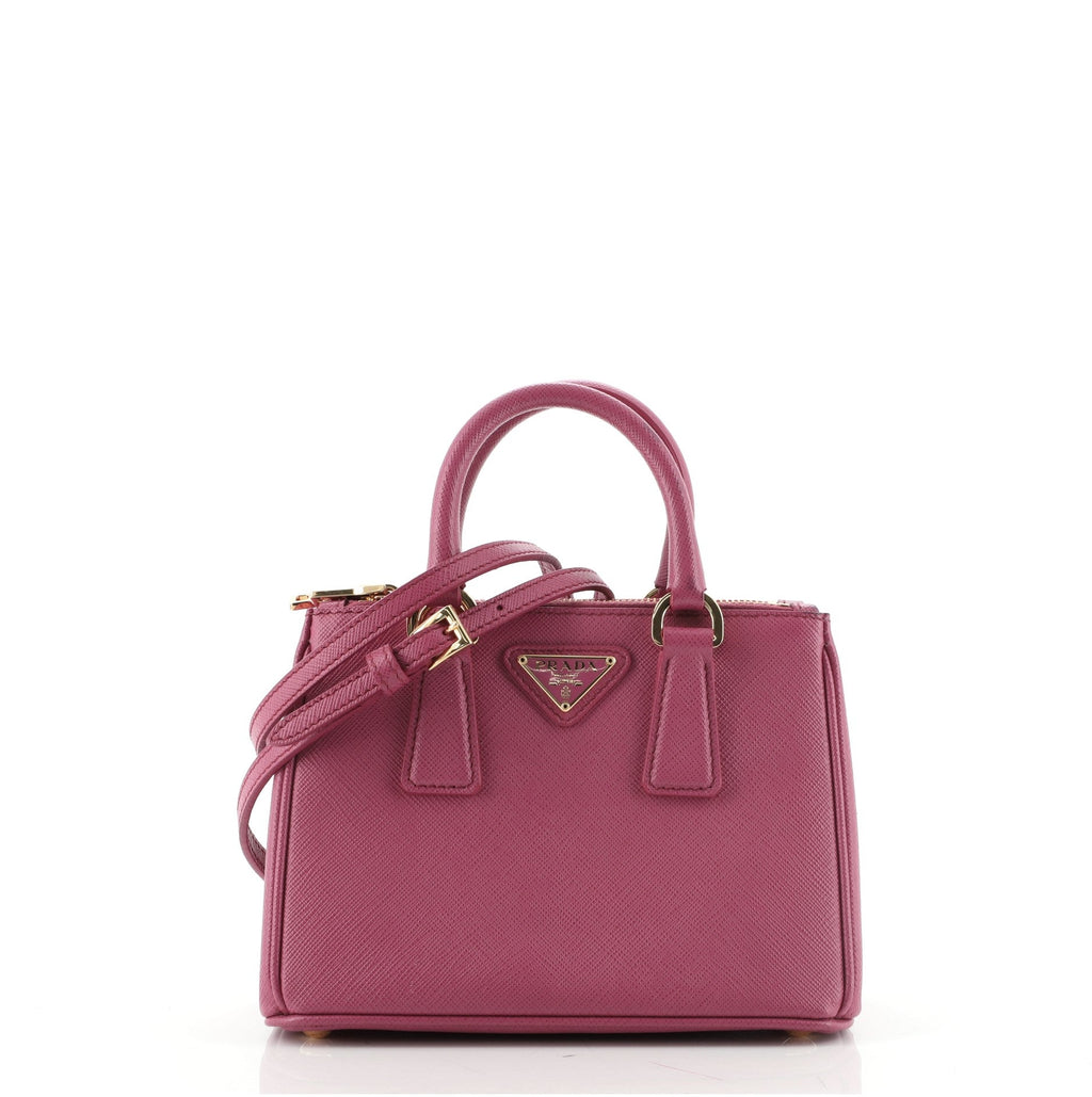 Galleria Double Zip Tote Saffiano Leather Mini