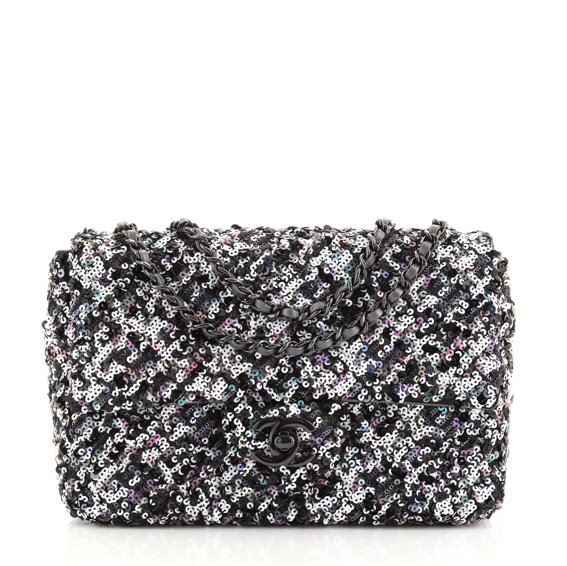 CC Chain Flap Bag Multicolor Sequins Mini